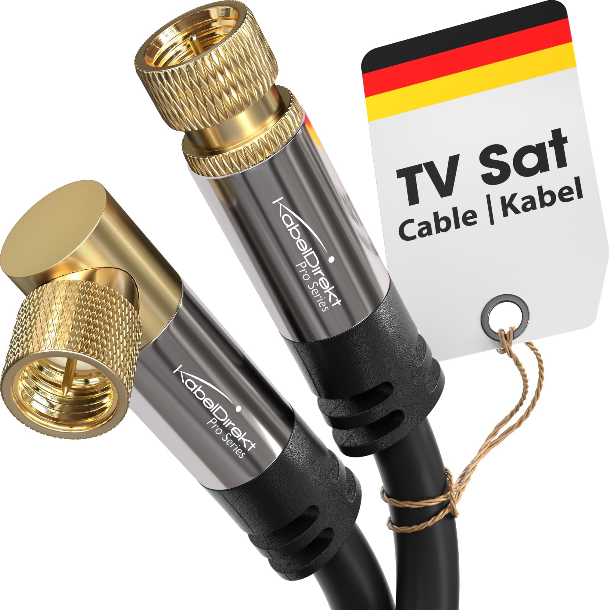 KabelDirekt – SAT Cable – Coaxial, Internet & Satellite TV/Aerial Cable, F-Connector – Designed in Germany – 90° angled/straight – 2m (Radio, DVB-T2/DVB-C/DVB-S2 – black)