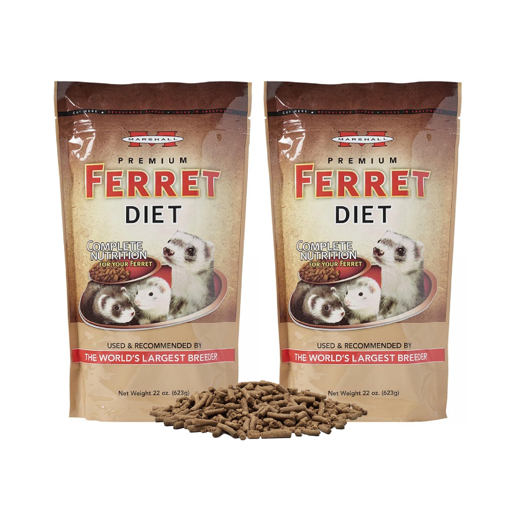 Marshall Premium Ferret Diet Dry Food – 22 oz – Supports Digestion, Energy & Muscle Maintenance – Balanced Small Animal Food with Vitamins & Essential Minerals – (Pack of 2)