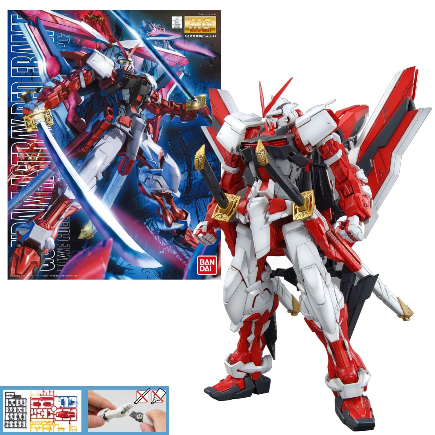 Bandai Hobby Mg Gundam Kai Model Kit (1/100 Scale), Astray Red Frame