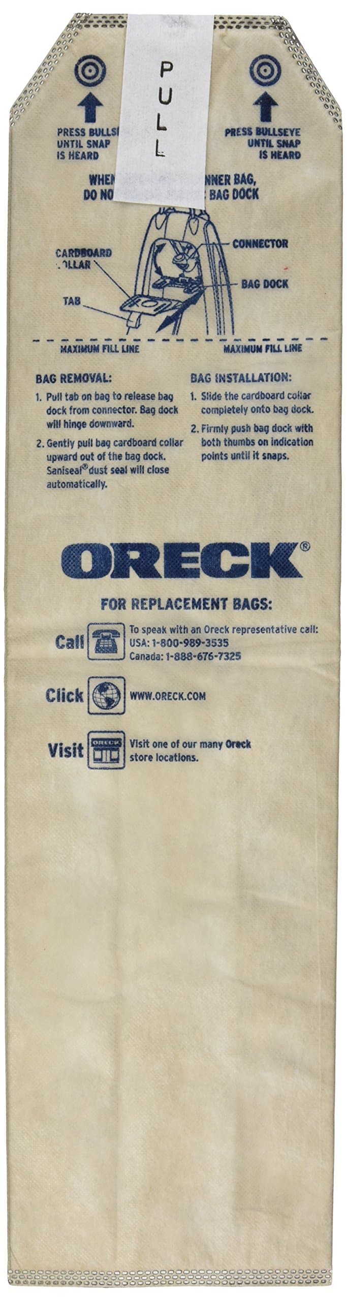 Oreck Vacuum Cleaner Bags for Magnesium Upright Vacs, Pack of 6, Tan, Hepa Filtration, Part # LWPK6OH, Oreck Odor Fighting Vacuum Bags