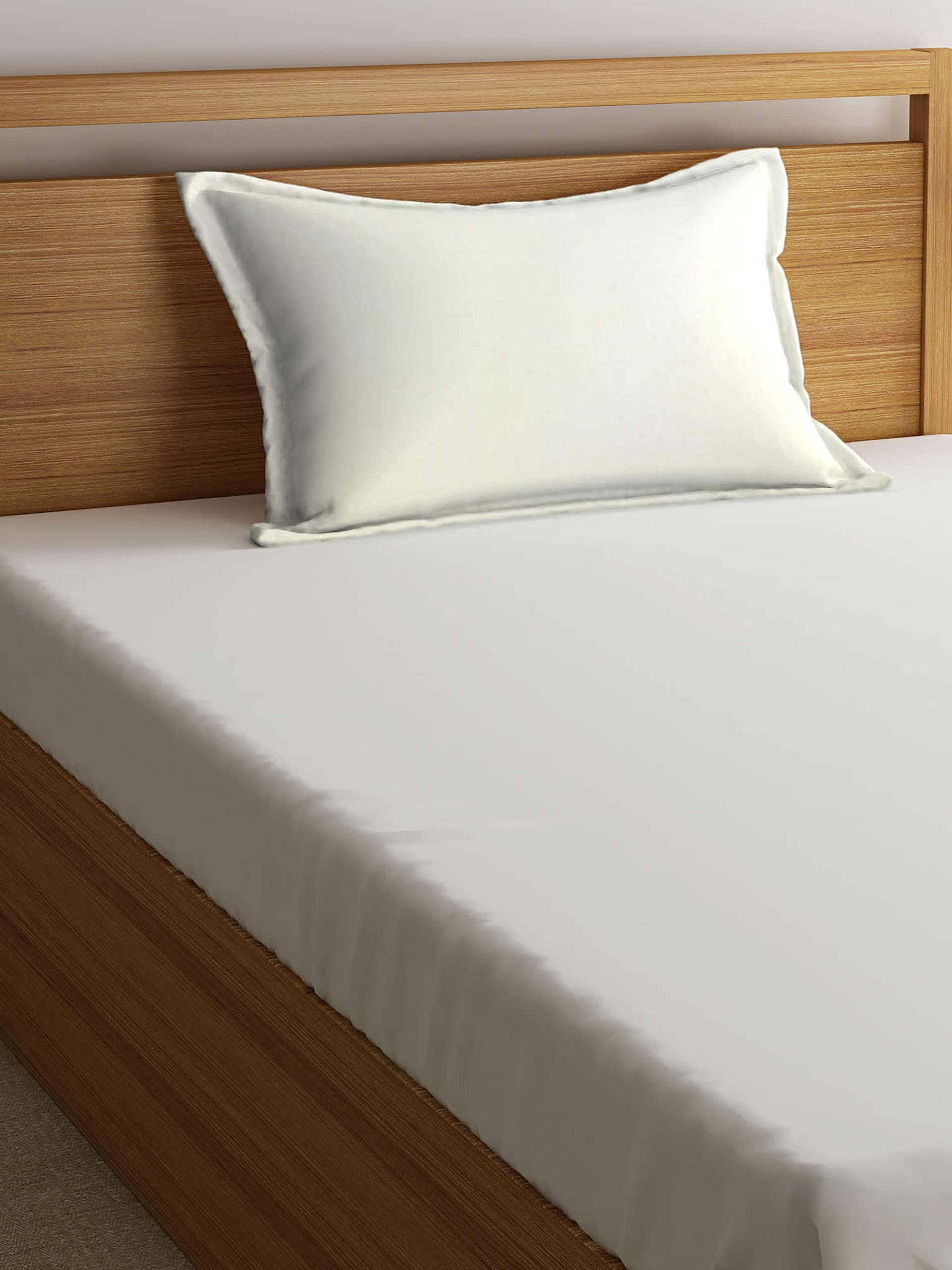 The Baby Atelier 100% Organic Junior Pillow Cover Without Filler (Large, Off White) (Model Number: BABY7022)