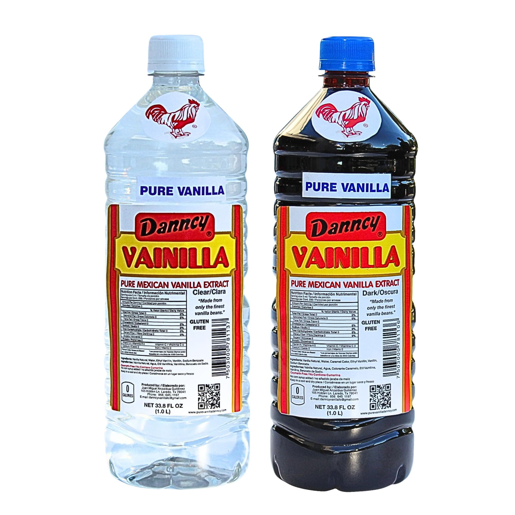 Danncy Vanilla Dark & Clear 33 oz 2 Pack – Authentic Mexican Vanilla Flavor