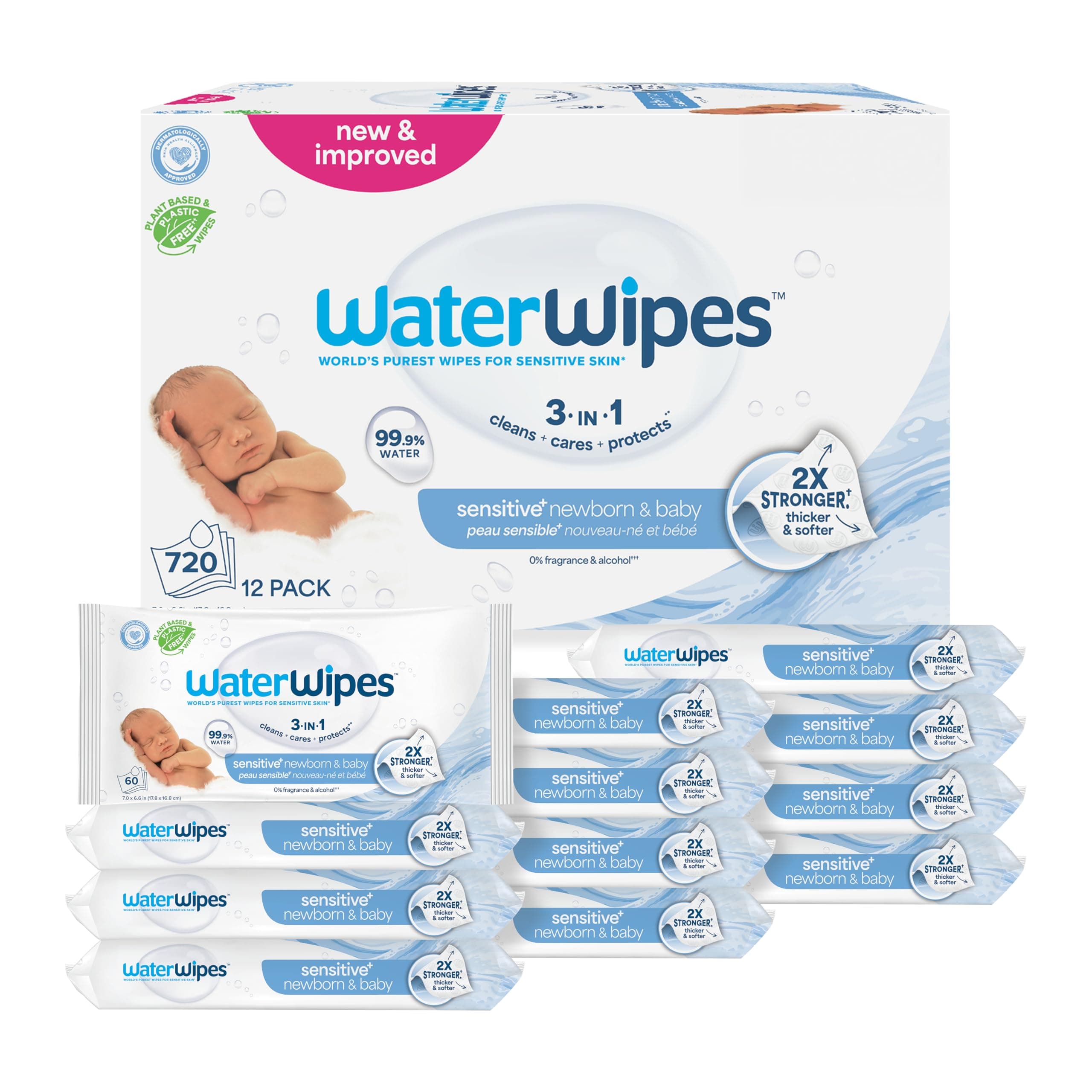 WaterWipes Baby Wipes 12 packs (720 wipes)