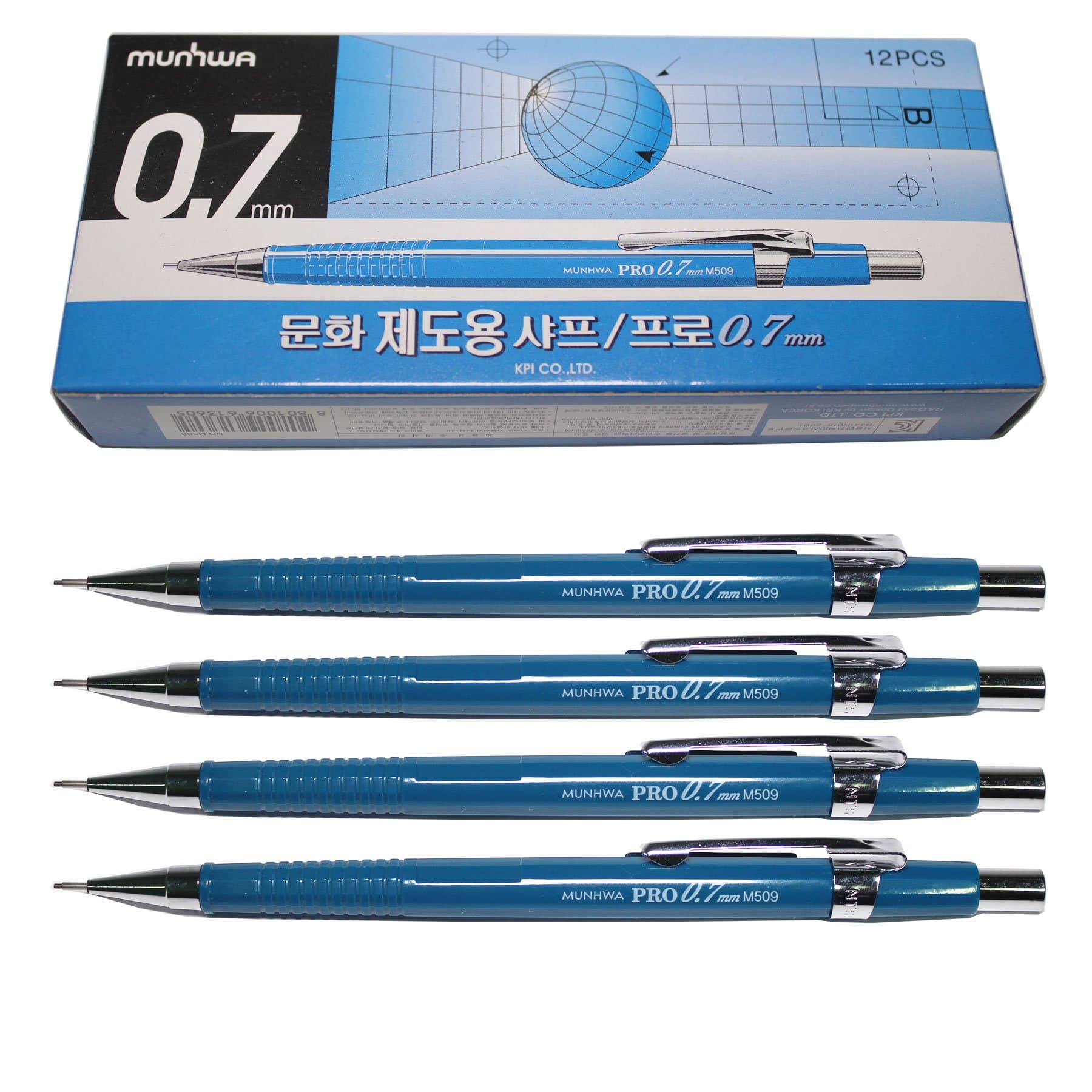 Munhwa PRO Jedo Mechanical Penci Body & Refills Leads - 0.7 mm - 12 Pcs