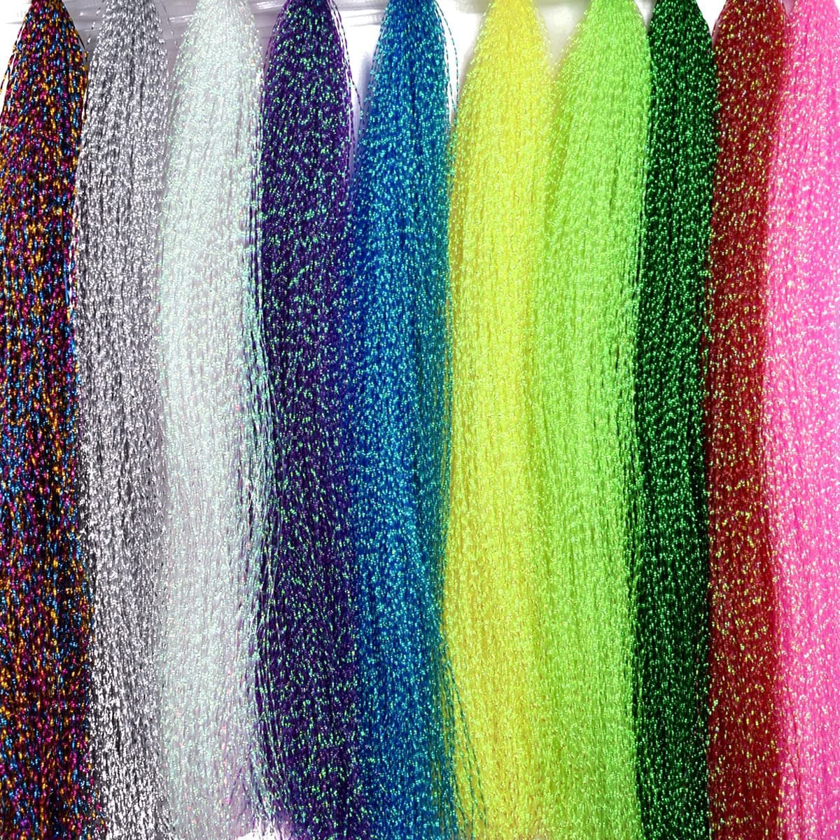 10 Pack Crystal Flash Line Fly Tying Material for Fishing Lure Flies