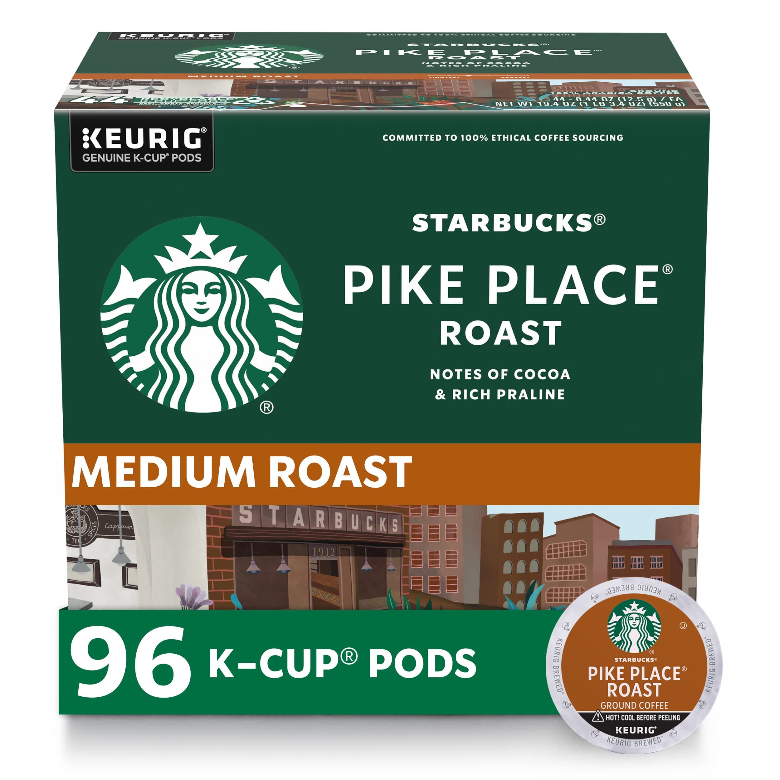 Starbucks Pike Place Roast Coffee K Cup 96 Count