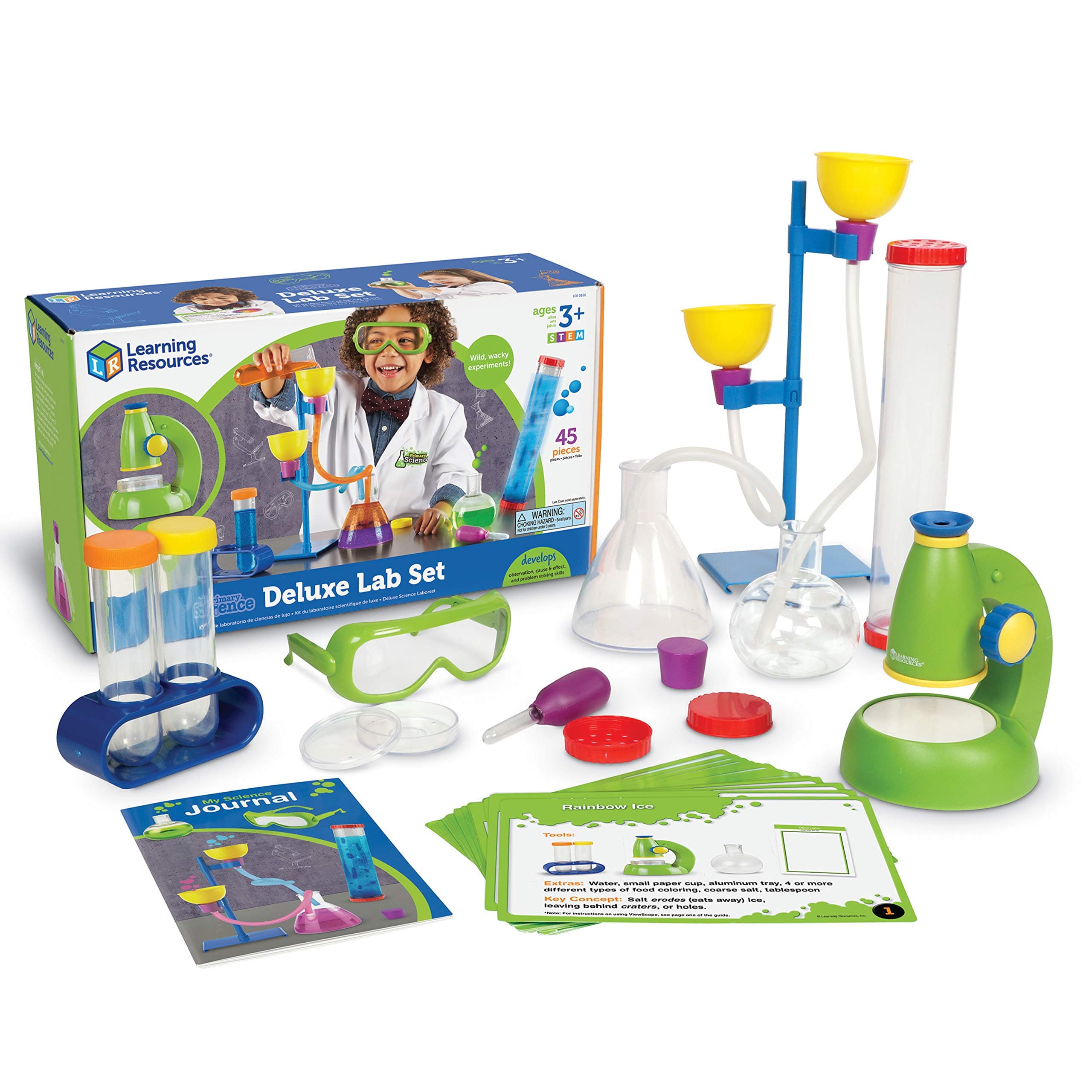 Learning Resources Primary Science Deluxe Lab Set - 45 Pieces, Ages 3+, Preschool Science Kit Toys, STEM Toys, Experiments for Kids