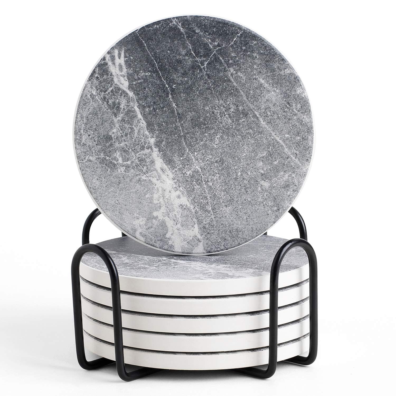 Grey Coasters for Drinks Absorbent