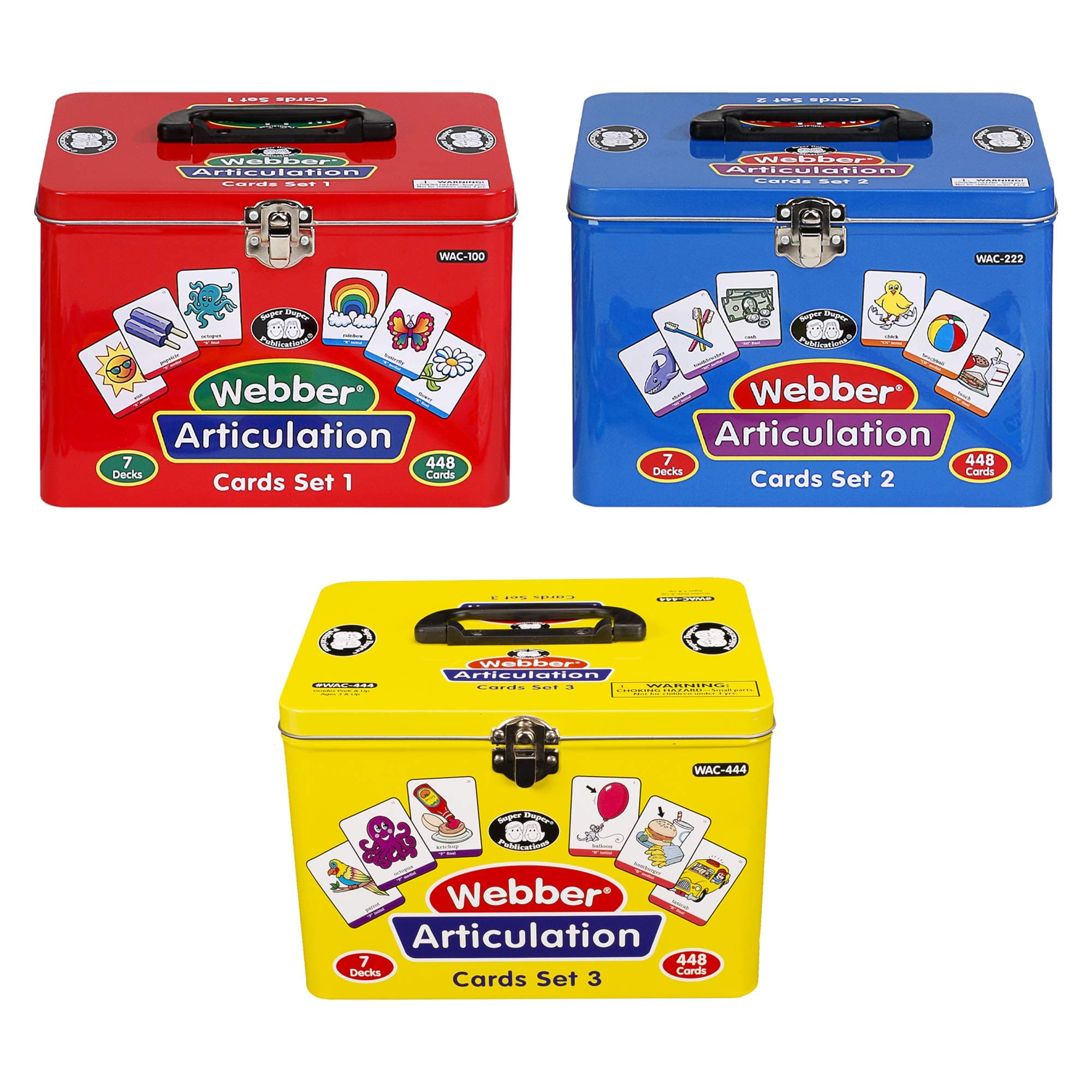 Super Duper Publications | Webber® Articulation Card Decks Sets1, 2, & 3 | Educational Learning Resource for Children | Flashcards for Speech Therapy