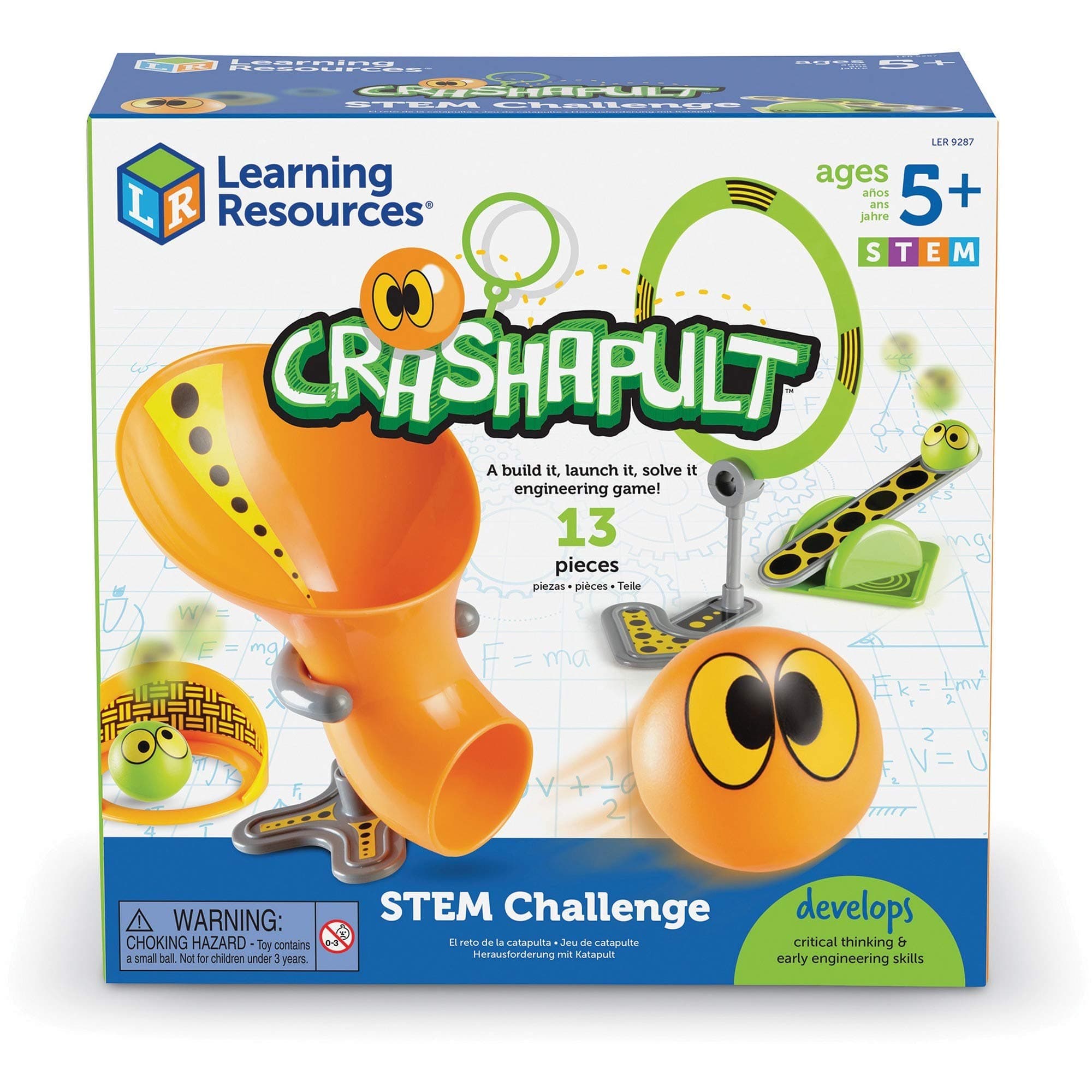 Crashapult STEM Challenge, STEM Catapult Game, 13 Pieces, Ages 5+