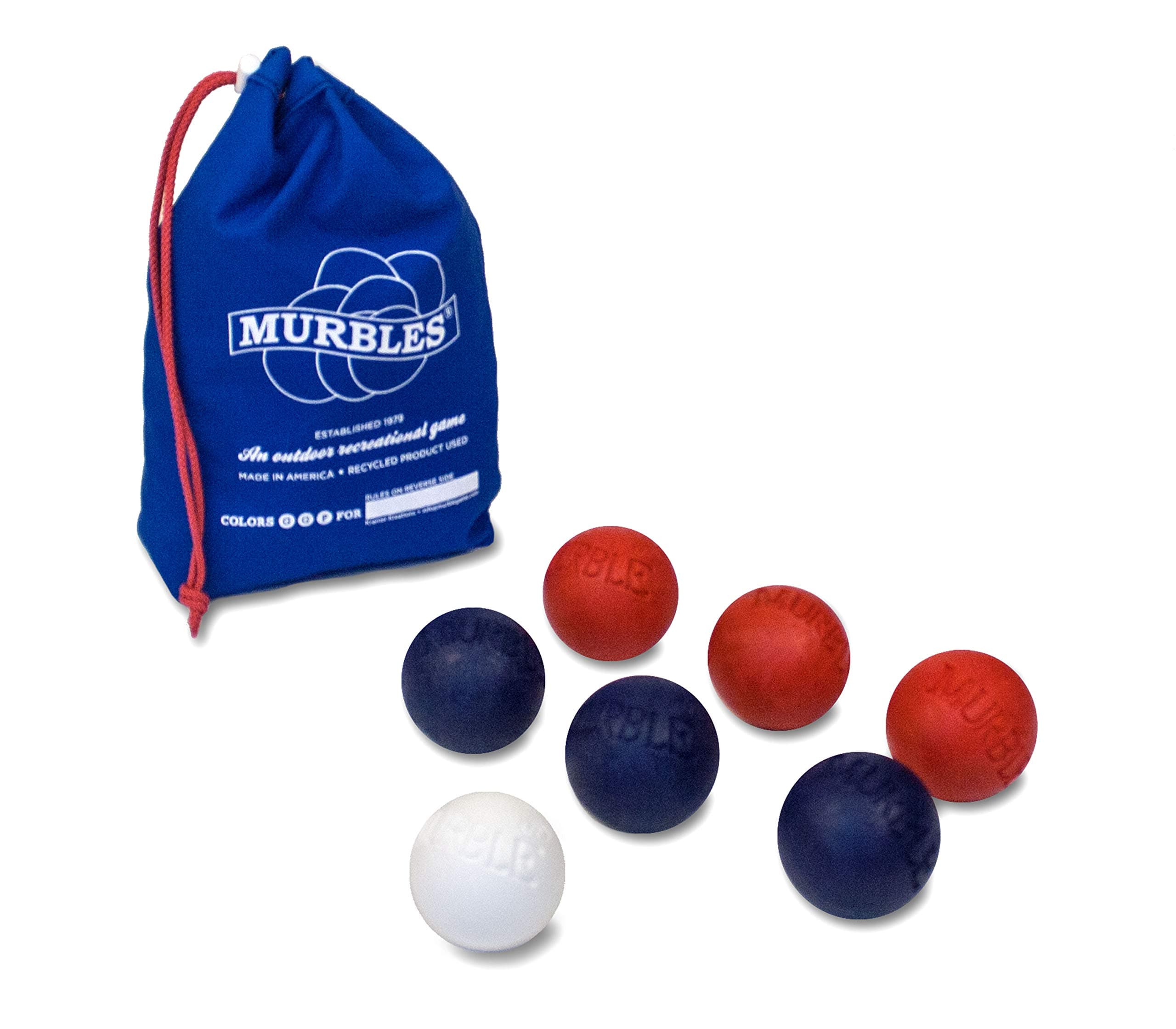 Murble Game Standard 7 Ball 2 playerMurble Set (Dk.Blue & Lt.Red,3 inch Dia.Balls, Ages 9 - Adult)