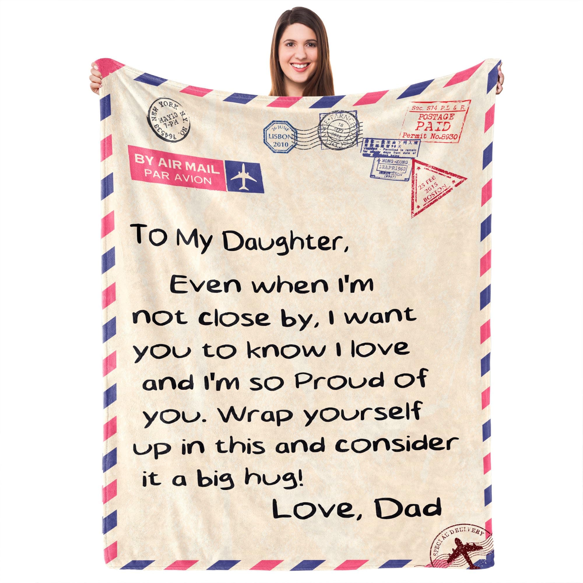 - UFOORO Throw Blanket Gifts, Dad's Love Throw Blanket, Soft Fleece Gift for Daughter on Valentines Mother's Day Birthday, Heartfelt Present from Dad to Daughter, Best Gifts for Adult Daughters 55"X70"