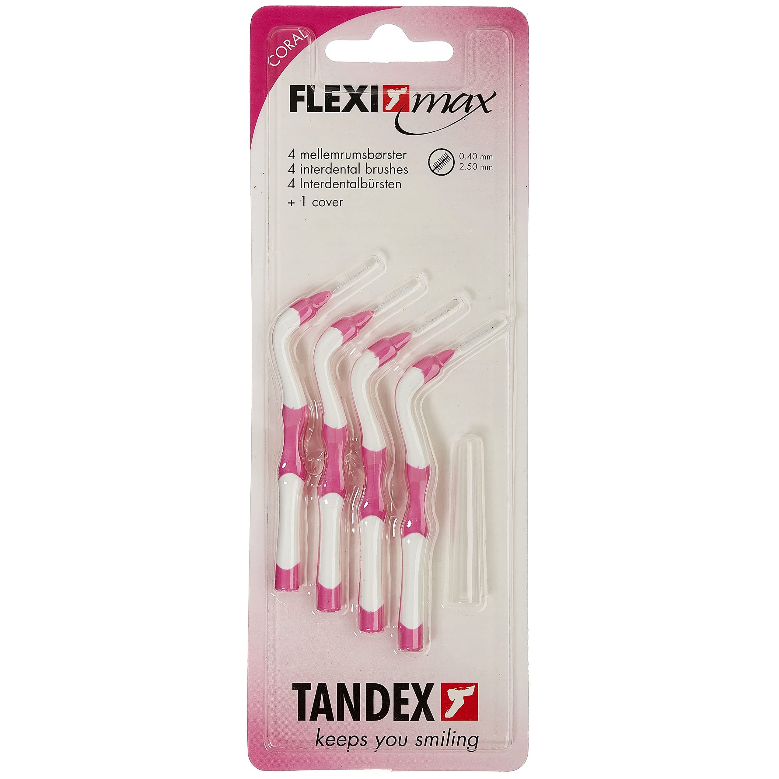 TandexFlexi Max 4 Interdental Brushes Coral 0.4mm - Pack of 12