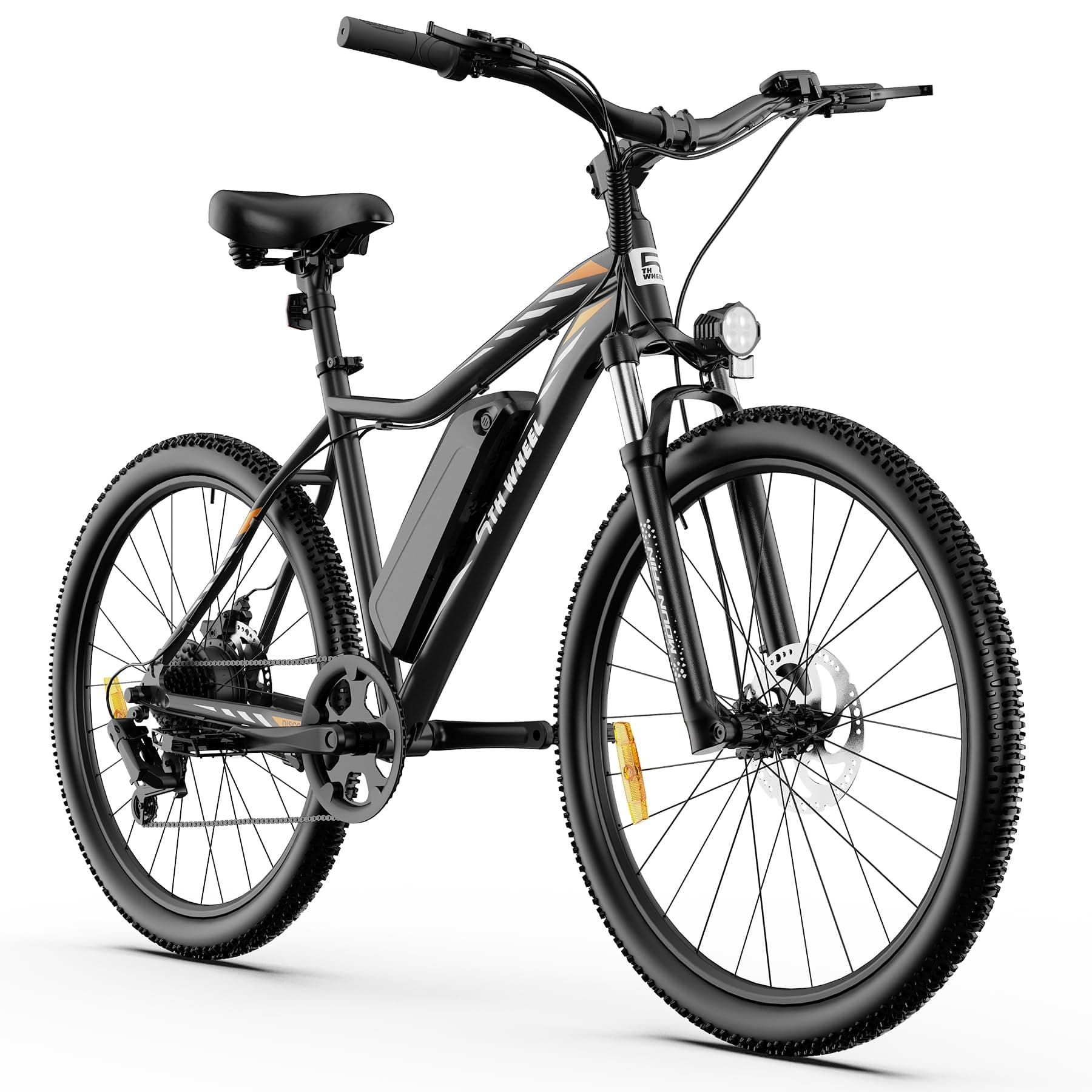5TH WHEEL Discover Electric Bike for Adults Peak 750W Electric Bike, 23MPH 26" Commuting Electric Mountain Bike with 43 Miles Removable Battery, 7-Speed, Adjustable Front Fork