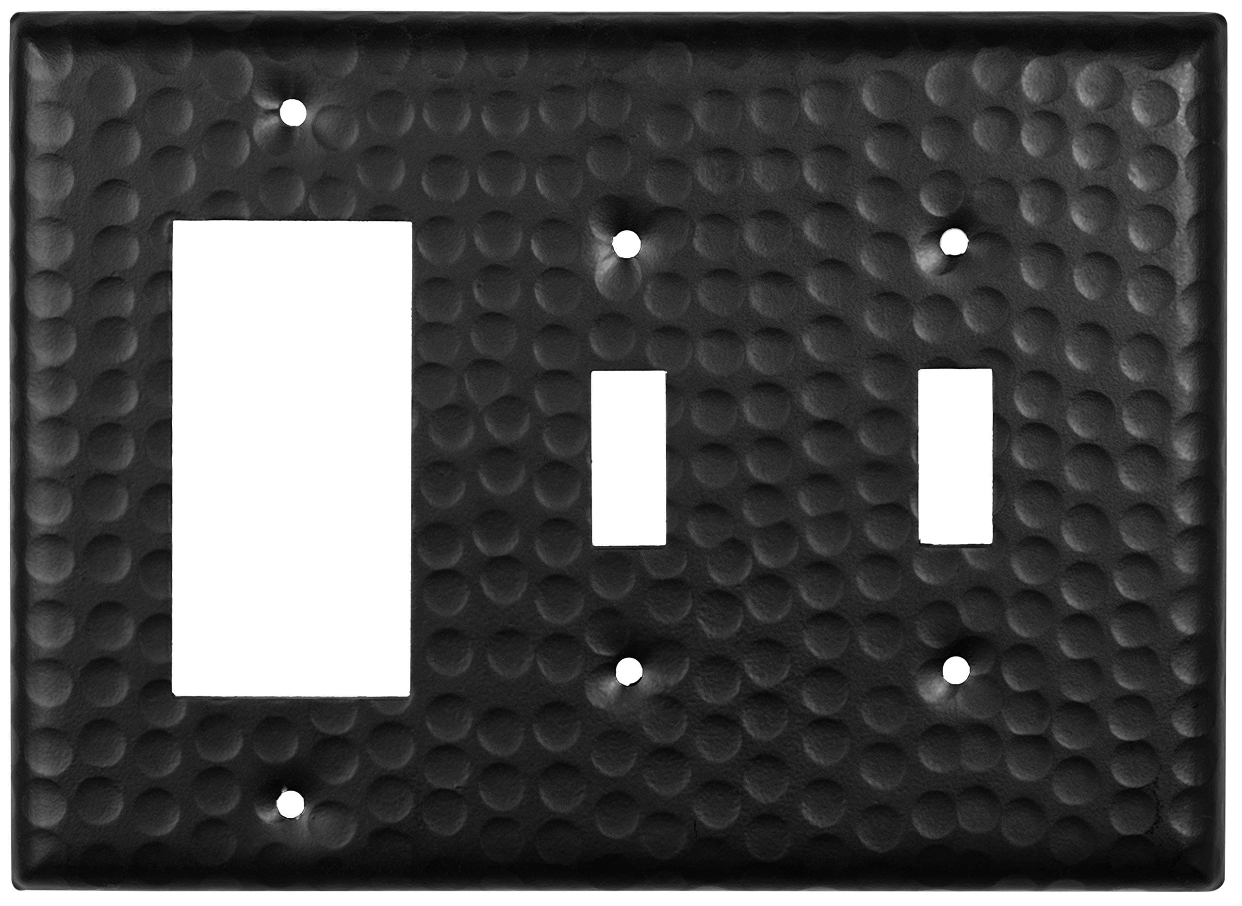 Monarch Abode 19112 Combo Switch Plate, 3-Gang, Matte Black