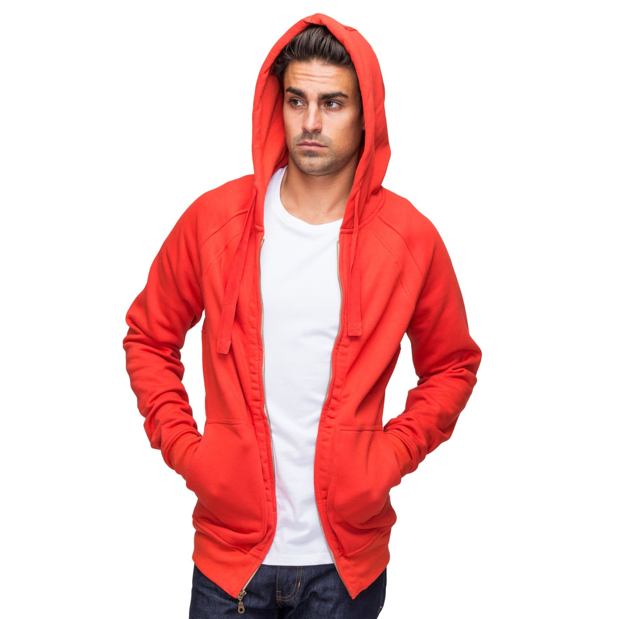 Men's Made in America Zip Up Hoodie Explorer Red Large