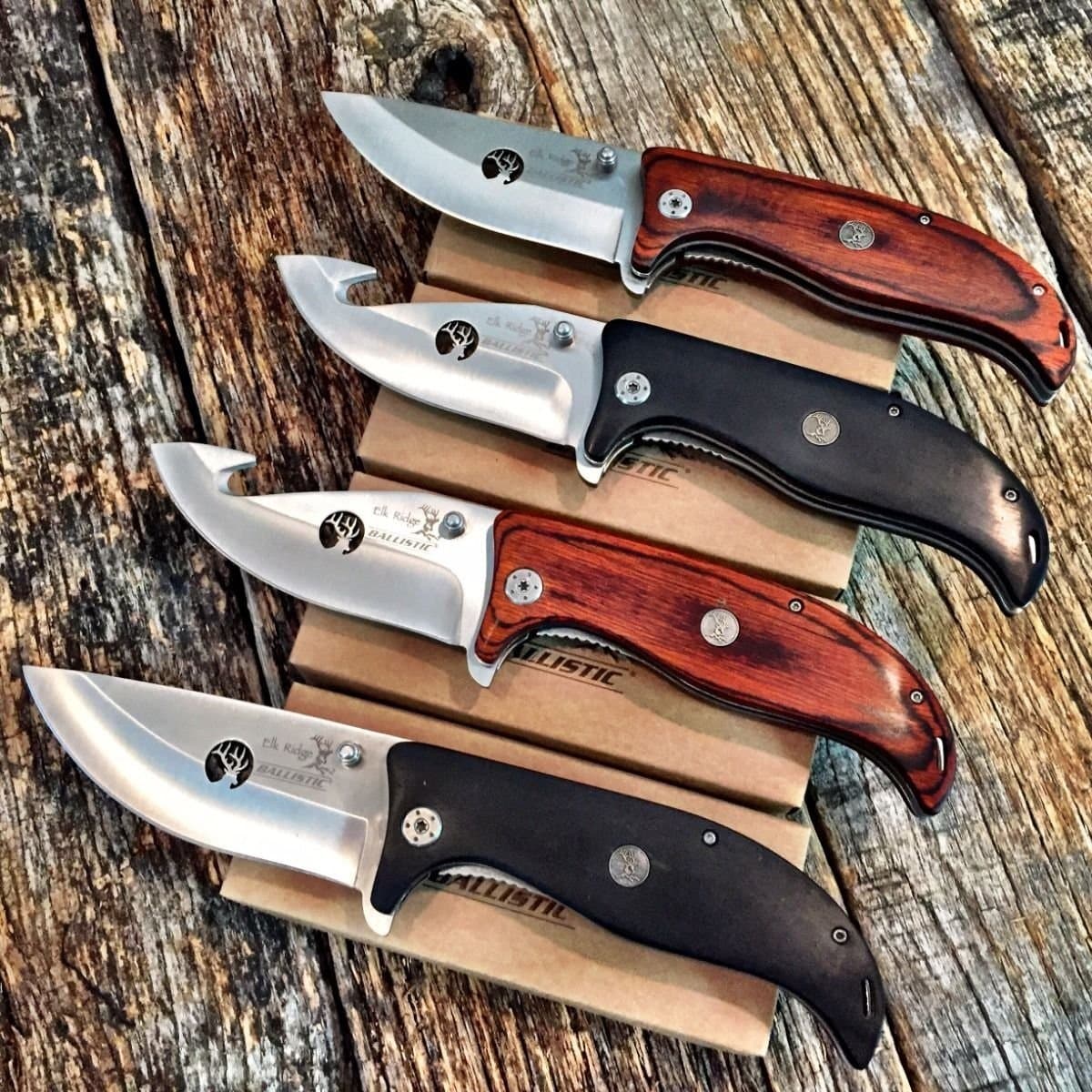 4 PCS ASSORTED SET ELK RIDGE BALLISTIC Spring Assisted Open Folding Pocket Knife