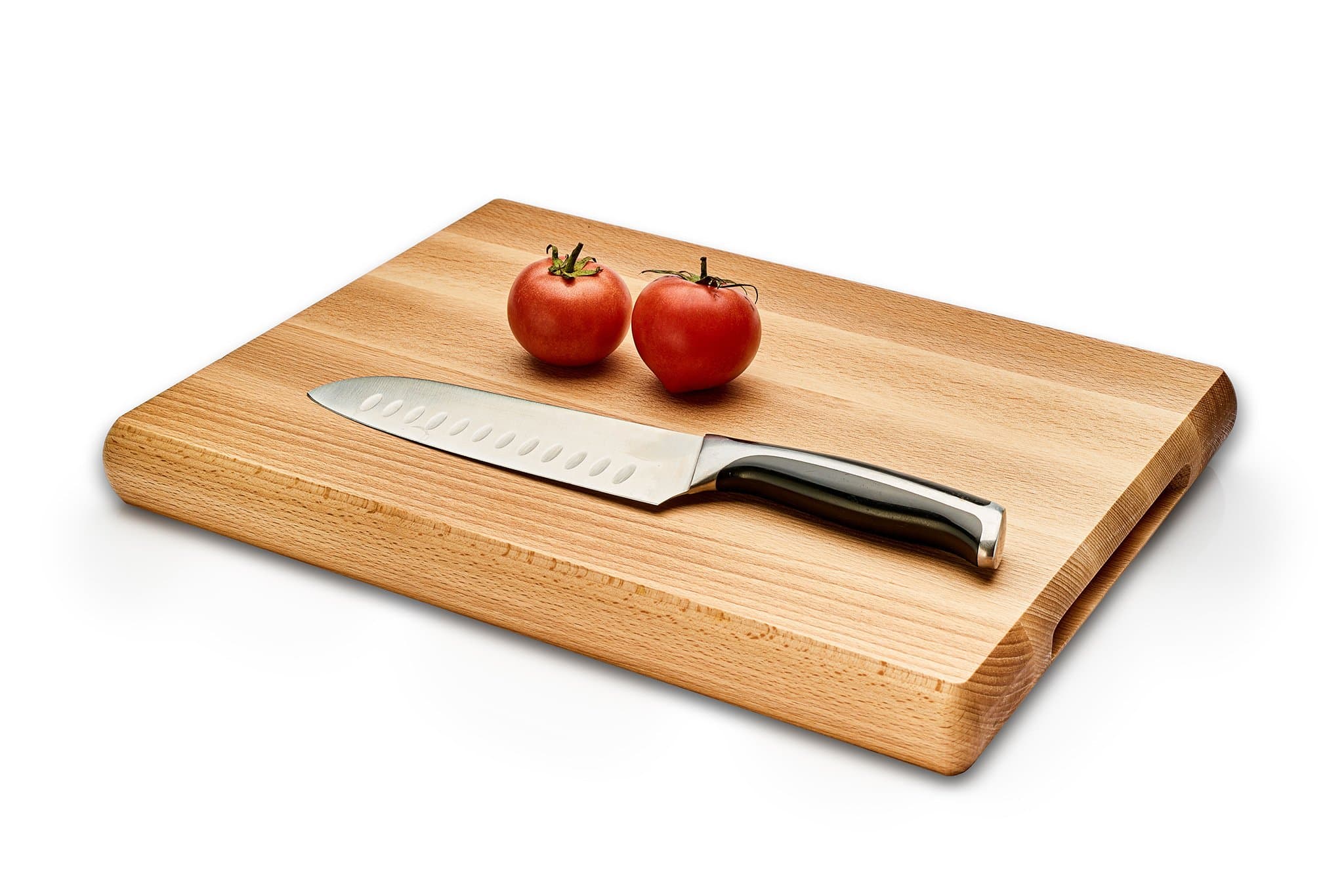 Butcher Block Beech Wood Wooden Chopping Cutting Board with Handle Thick 40 x 30 x 4 cm Solid and Heavy 3,25 kg