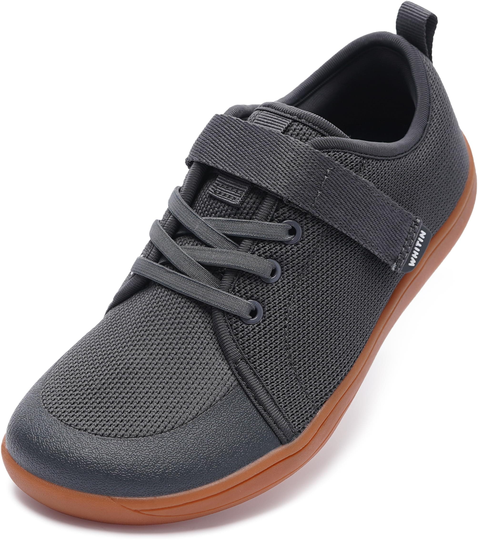 WHITIN Little/Big Kid Barefoot Shoes | Boys/Girls Lace-up Minimalist Sneakers | Wide Toe Box | Natural Flexible Fit