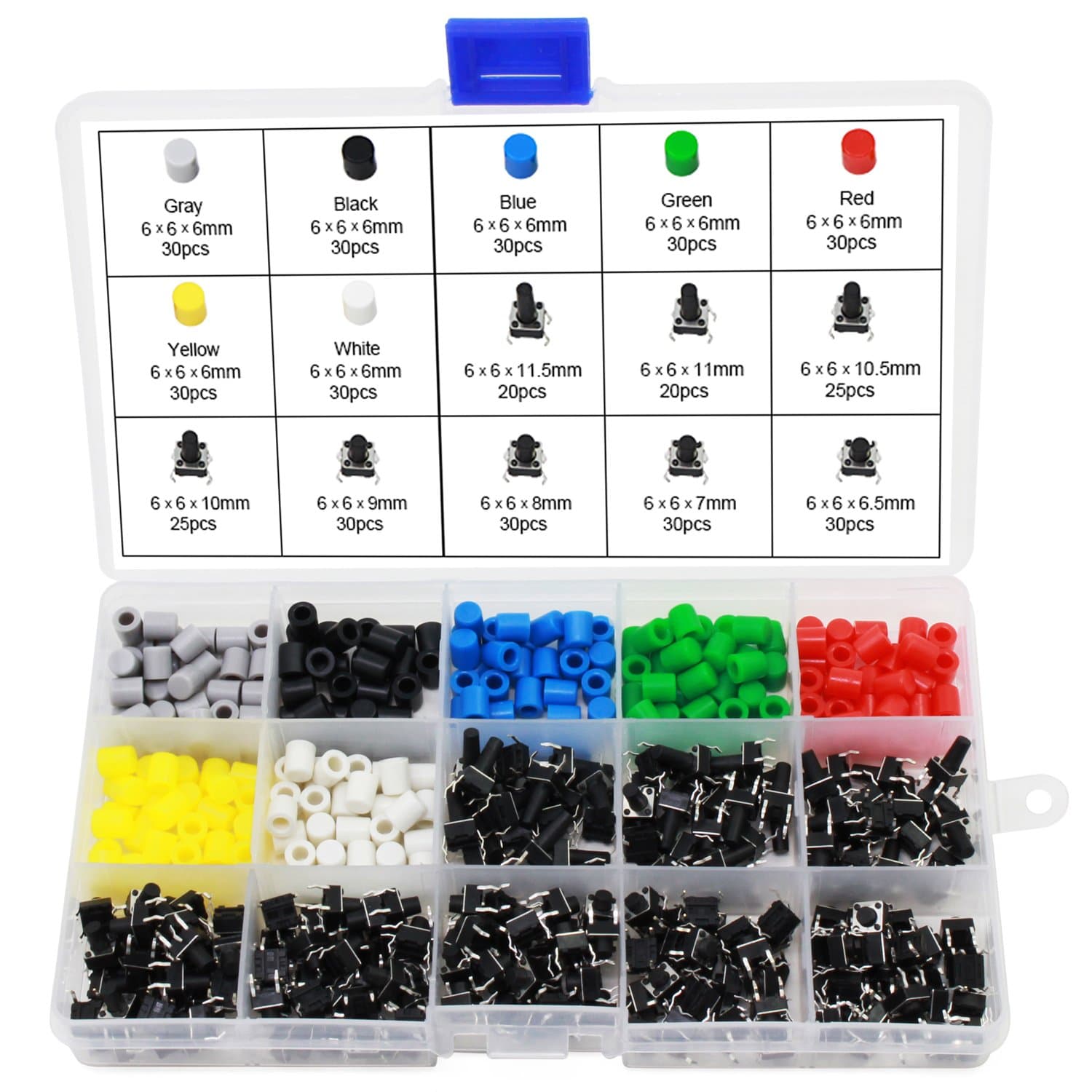 Tact Button Switches with Button Caps