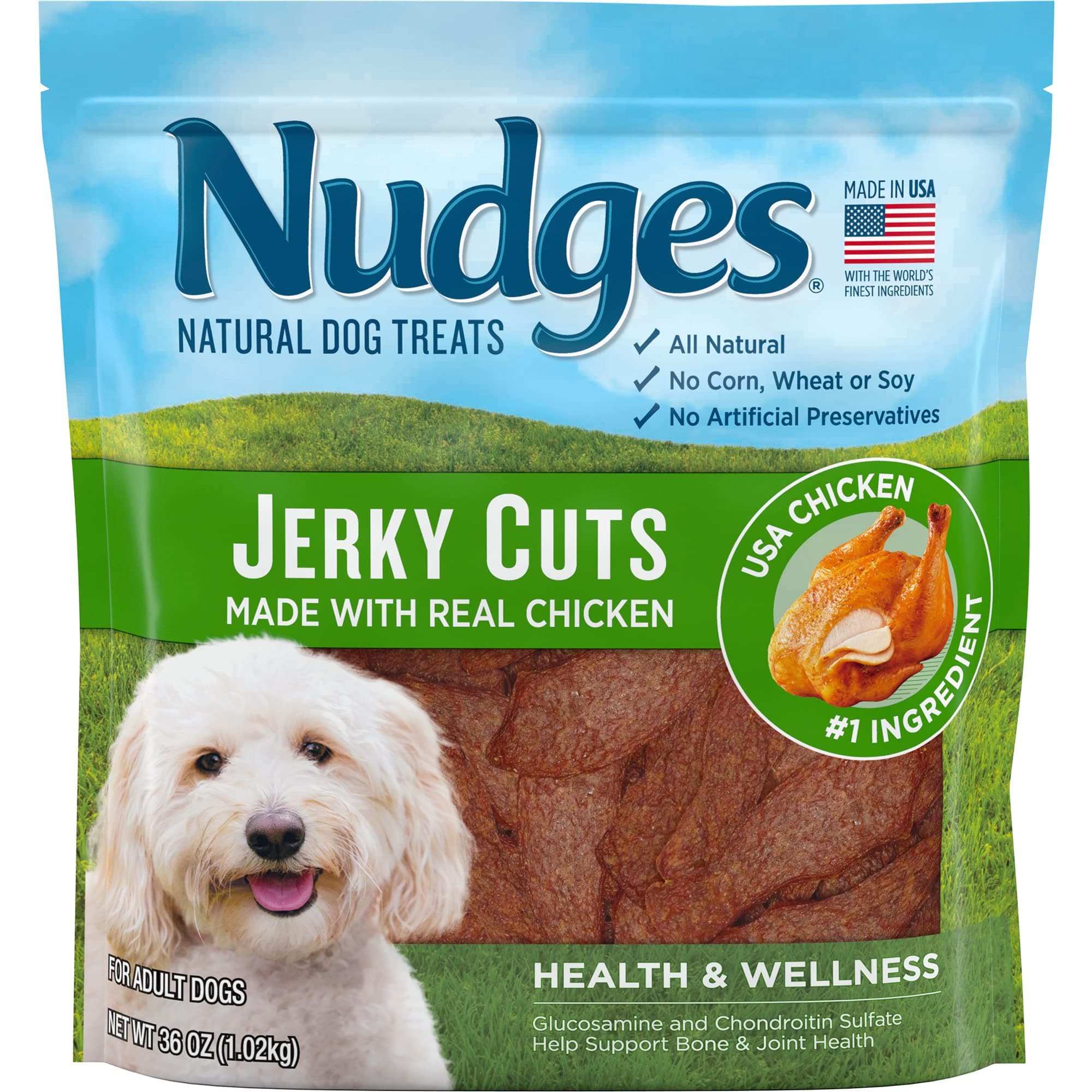 Blue BuffaloNudges Jerky Cuts Natural Dog Treats, Chicken, 36oz