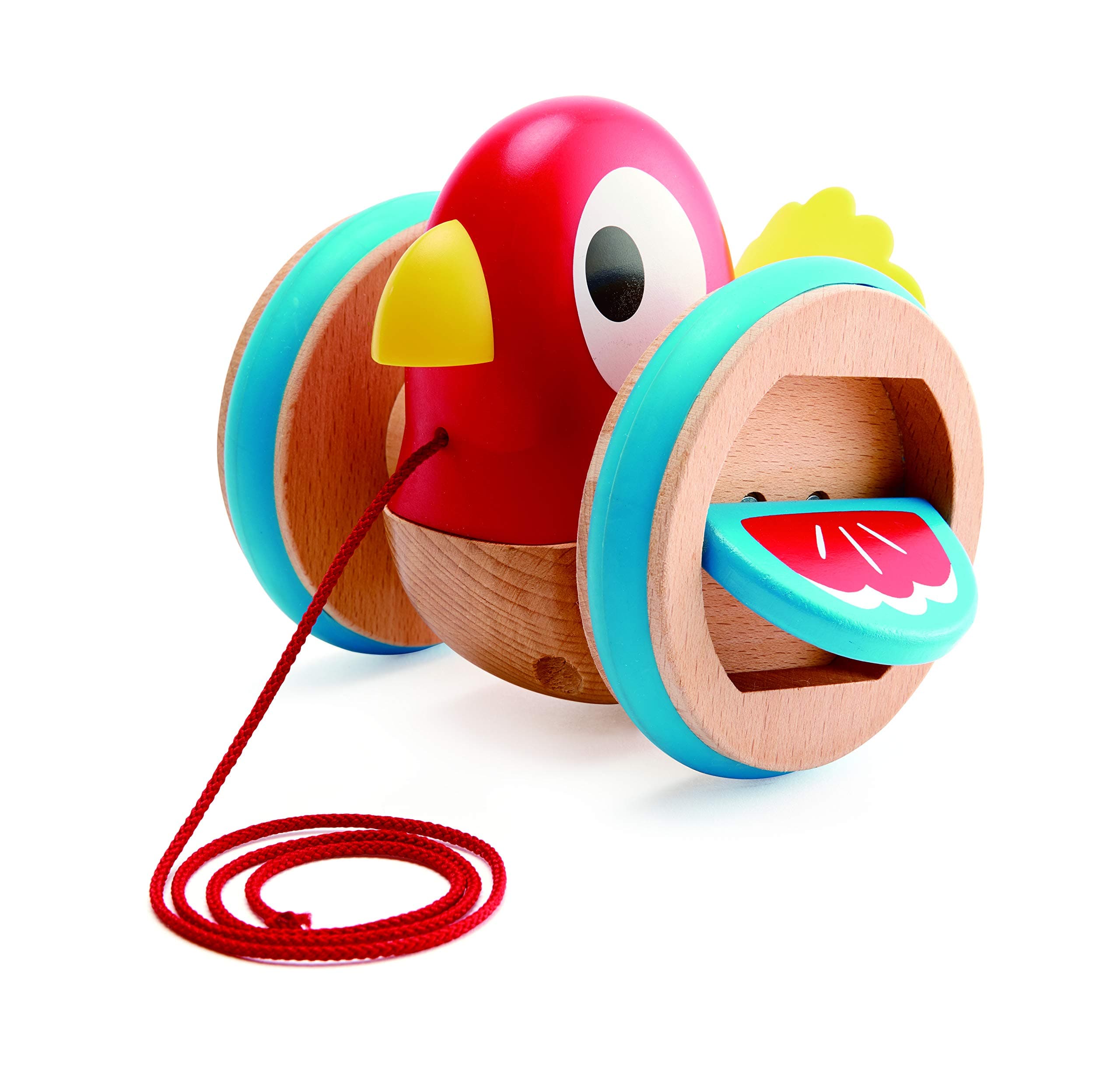 HapeBaby Bird Pull-Along | Wooden Wobbling & Flapping Pull Toddler Toy, Bright Colors