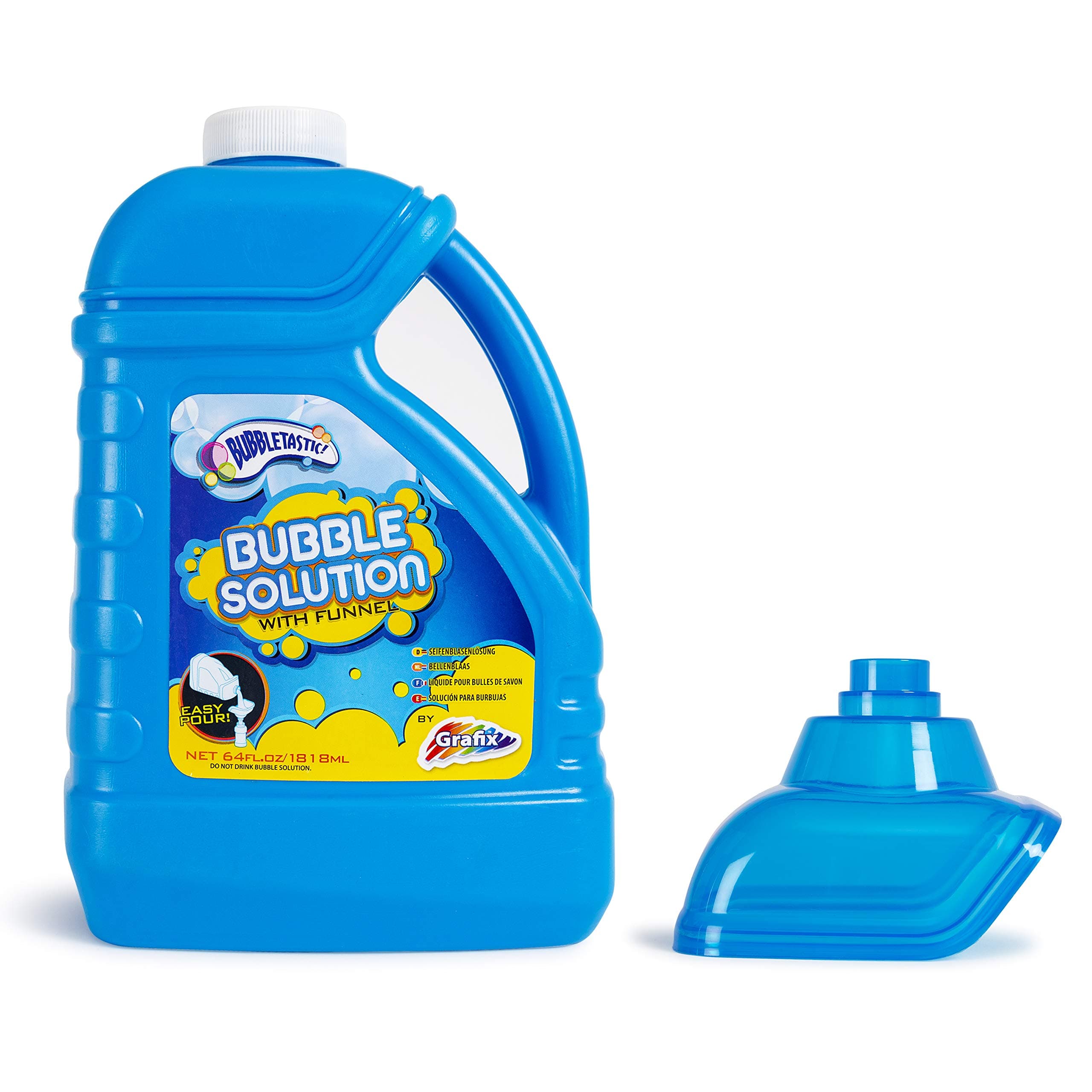 Bubble Solution Bottle 1.8 litres - Large Bubble Mixture for Bubble Machines with a Funnel Assorted Colors