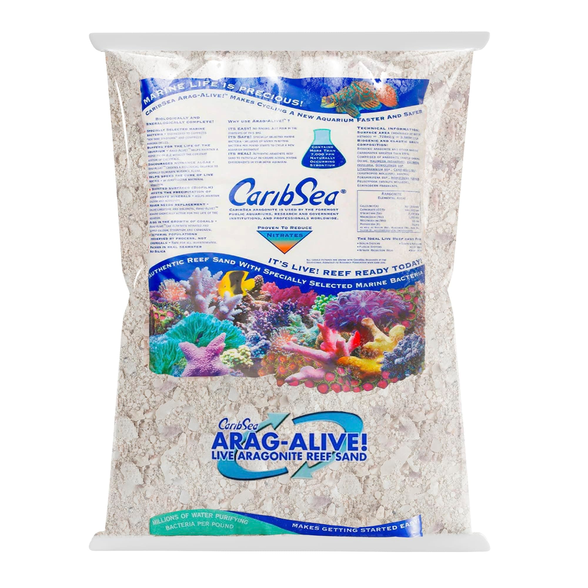 Carib Sea Arag-Alive 20-Pound Special Grade Reef Sand, Bimini Pink