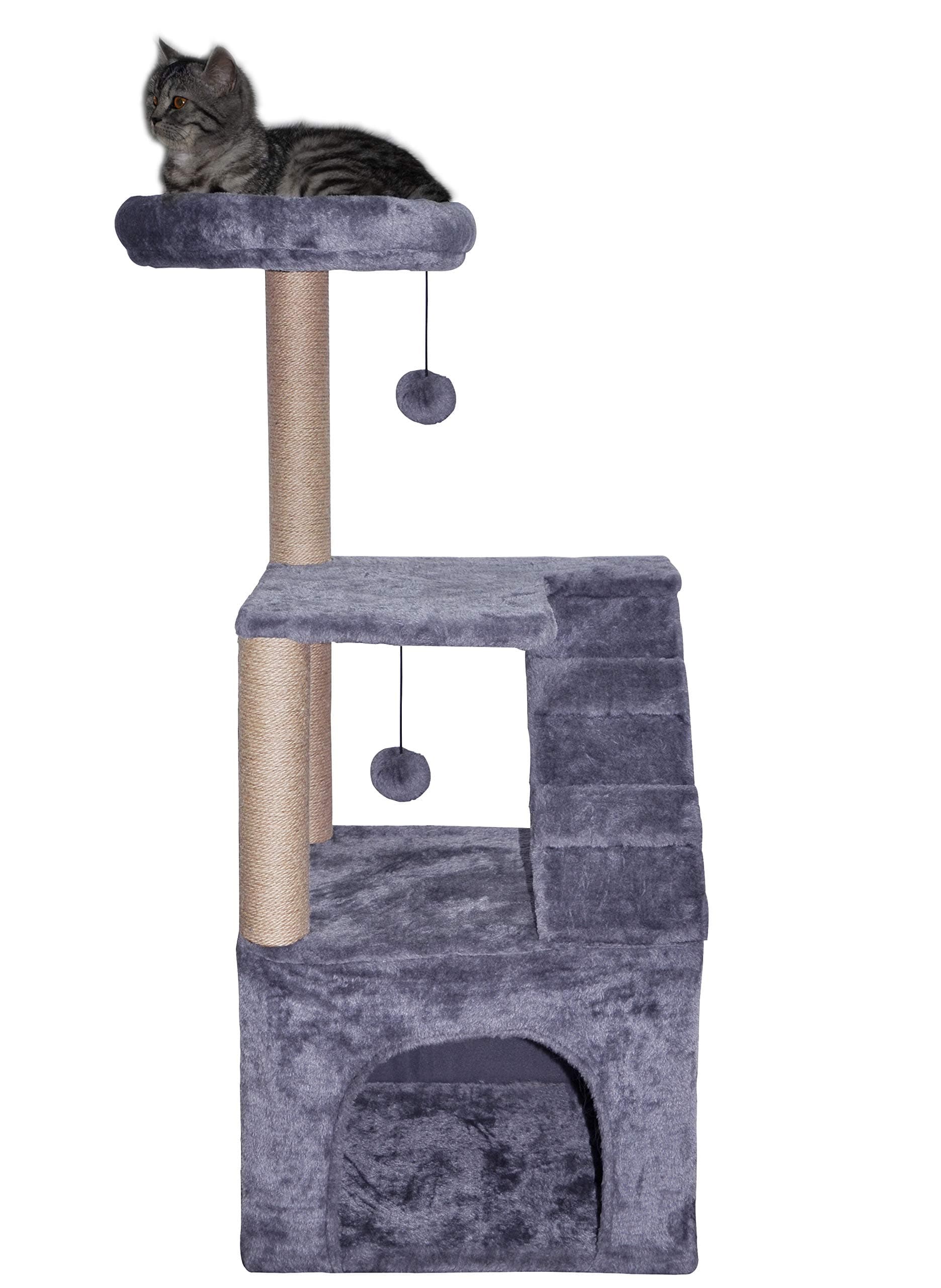 WIKI 08G All Three Layer Cat Tree Cat Scratching Posts Activity Centre Cat Tower Furniture Grey …