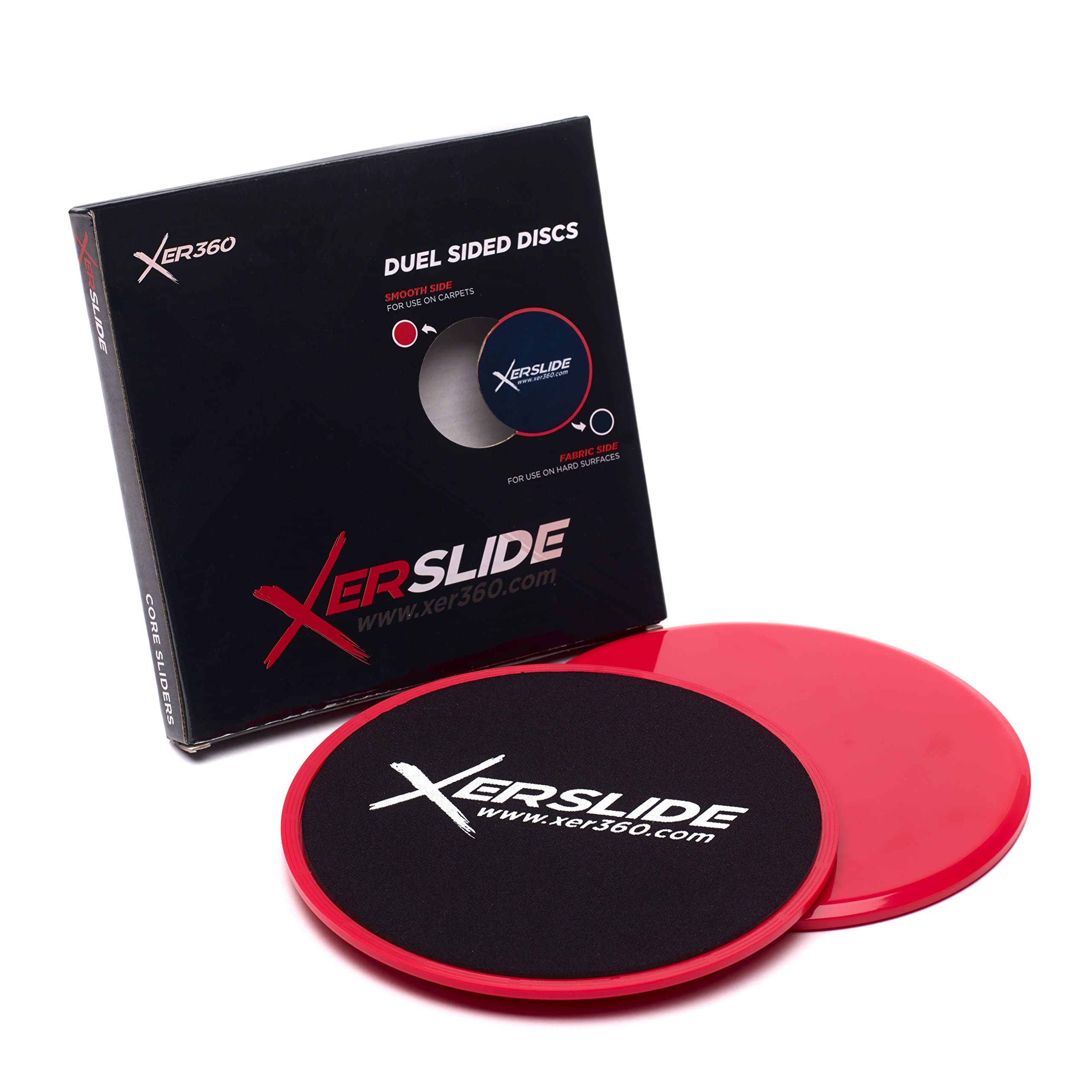 XERSLIDE Gliding Discs - Exercise Sliding Discs - Ultimate Full Body Functional Workout At Home Or The Gym - 2 Dual Sided Core Sliders For Carpet & Hard Floors - Ideal For Ab Exercises