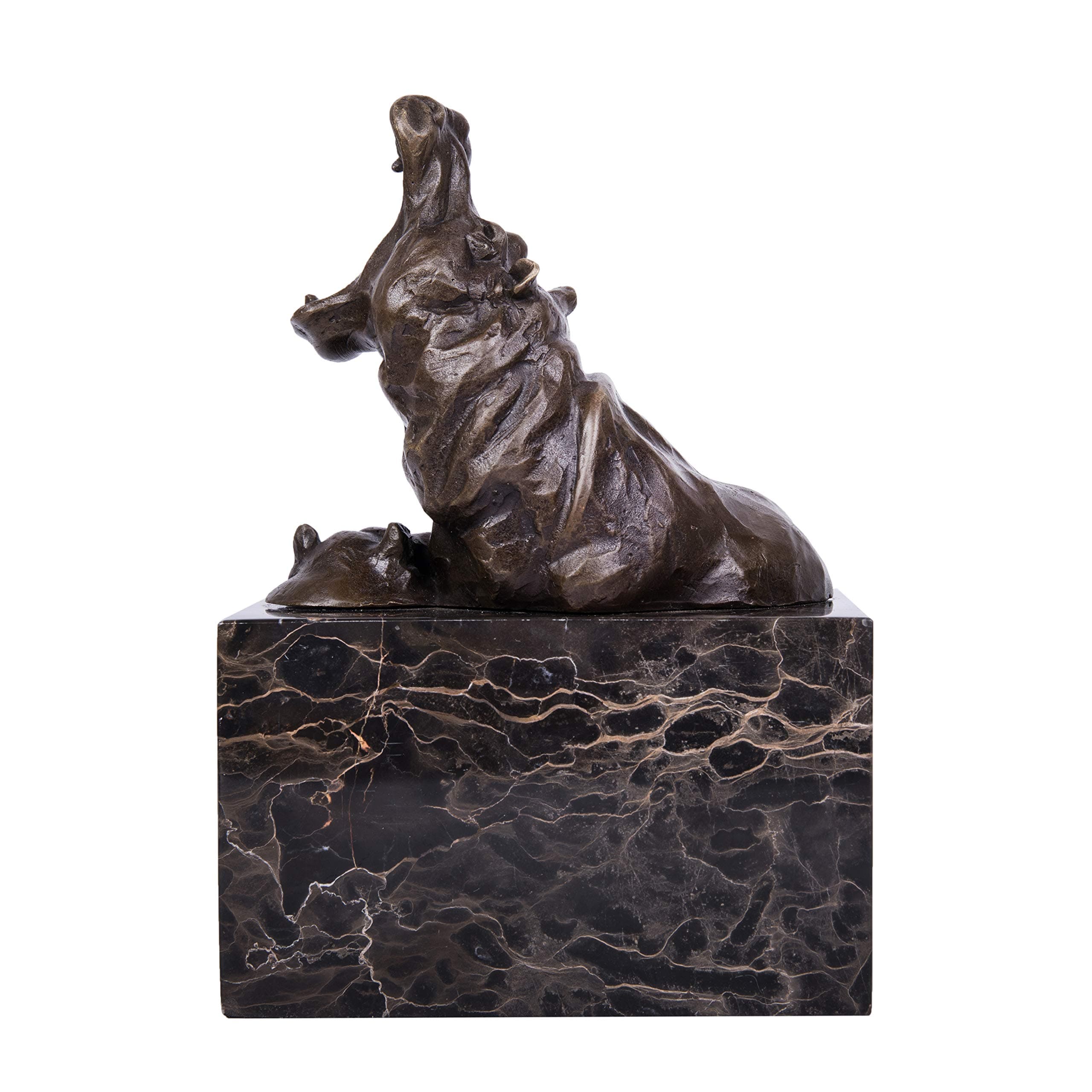 Toperkin Bronze Statues Animal Sculptures Hippo Artwork Home Decor Metal Collection TPAL-276