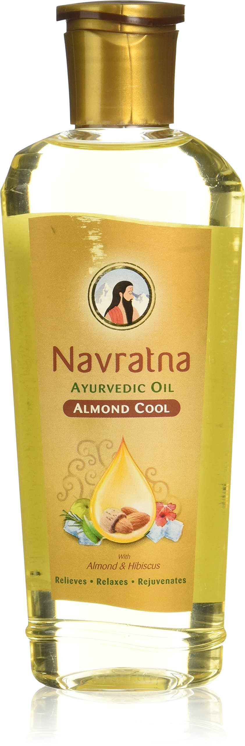 Navratna Almond Cool Ayurvedic Hair Oil, 200ml (Ship from India) - 1 Pack