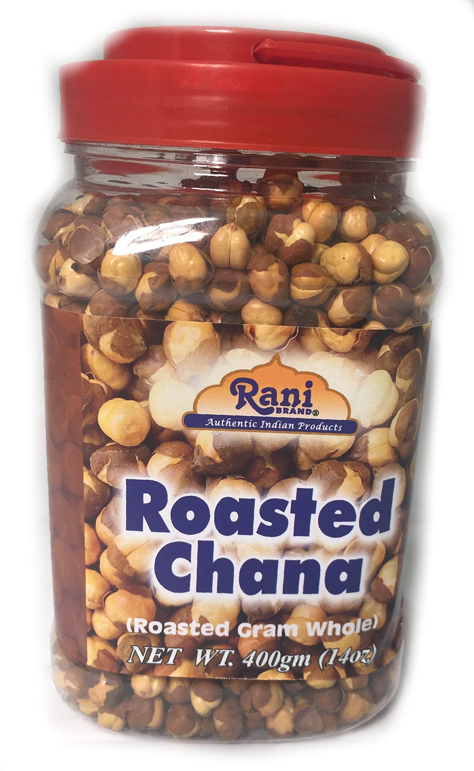 Rani Roasted Chana (Chickpeas) Plain Flavor 12.3oz (350g) PET Jar ~ All Natural | Vegan | No Preservatives | Gluten Friendly | Indian Origin | Great Snack, Ready to Eat