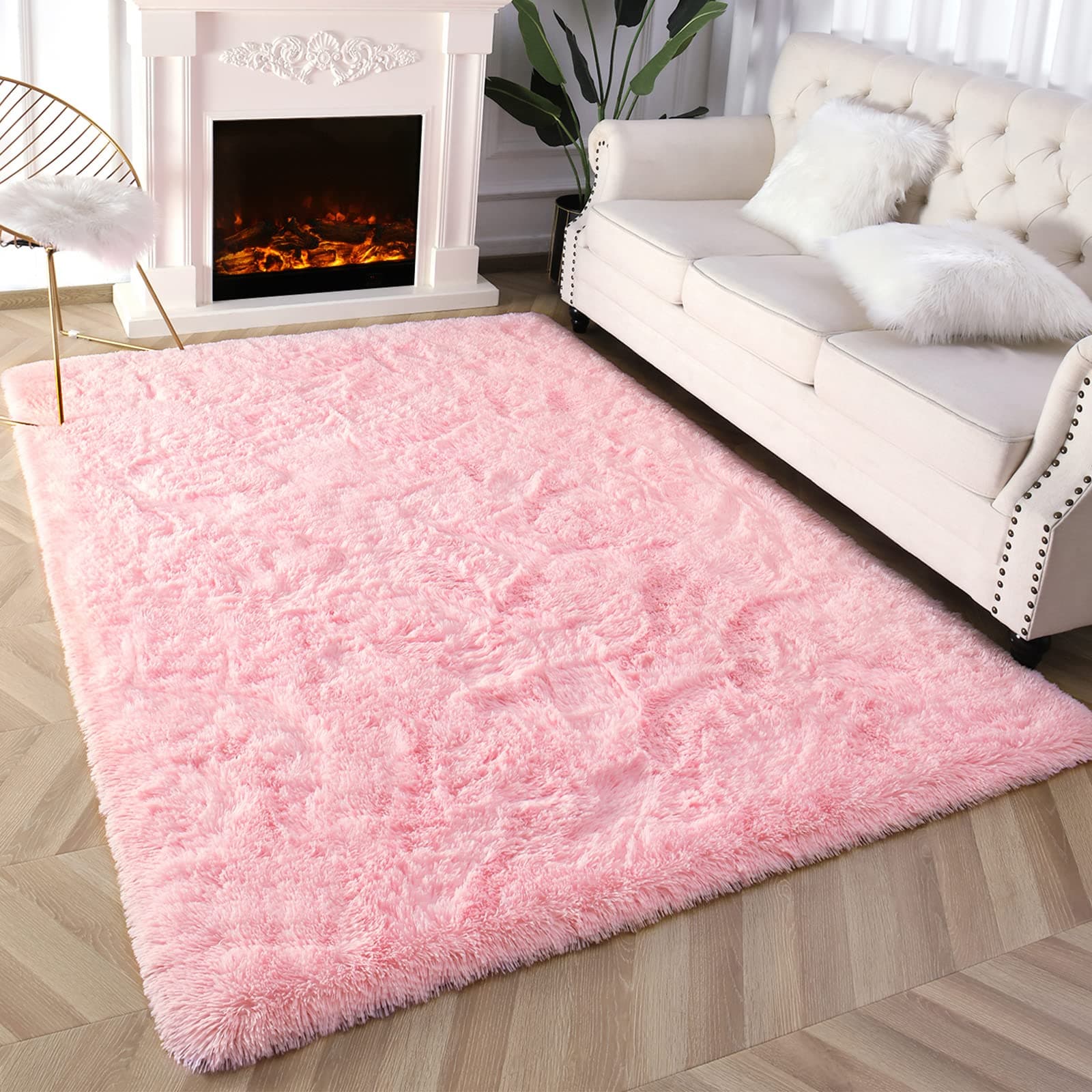 Pink Fluffy&Soft Area Rug