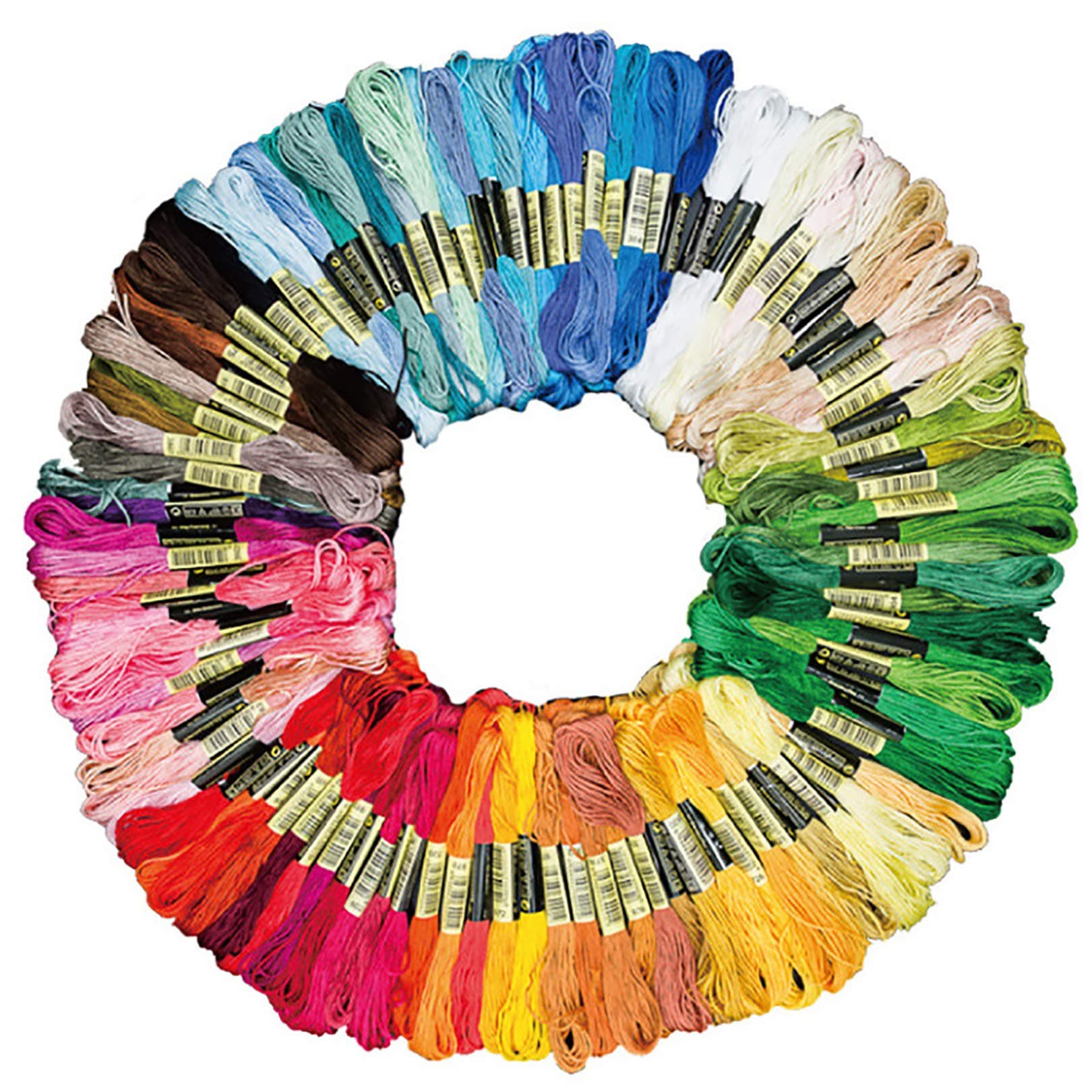 Vilihkc Rainbow Color Embroidery Floss 150 Skeins Per Pack with Cotton for Cross Stitch Threads, Bracelet Yarn Craft Floss Embroidery Floss Set