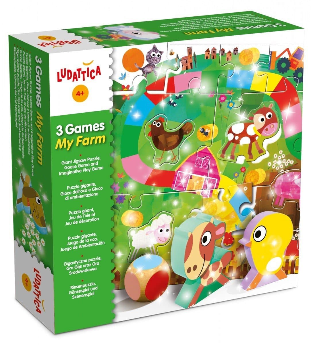 Lisciani puzzle – 46768 – Classic – ludattica – 3 GAMES IN 1 – The Farm – 24 Pieces