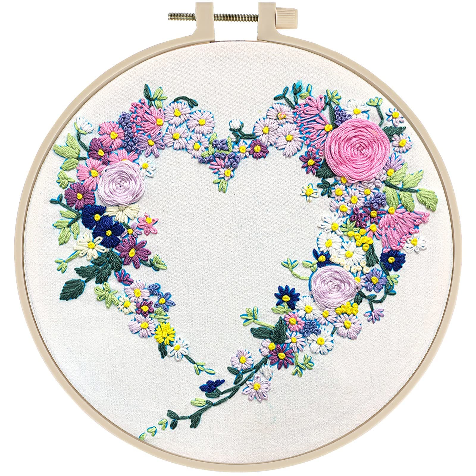 Embroidery Kit for Beginners, Cross Stitch Kit with Pattern, Instructions, Hoop, Threads