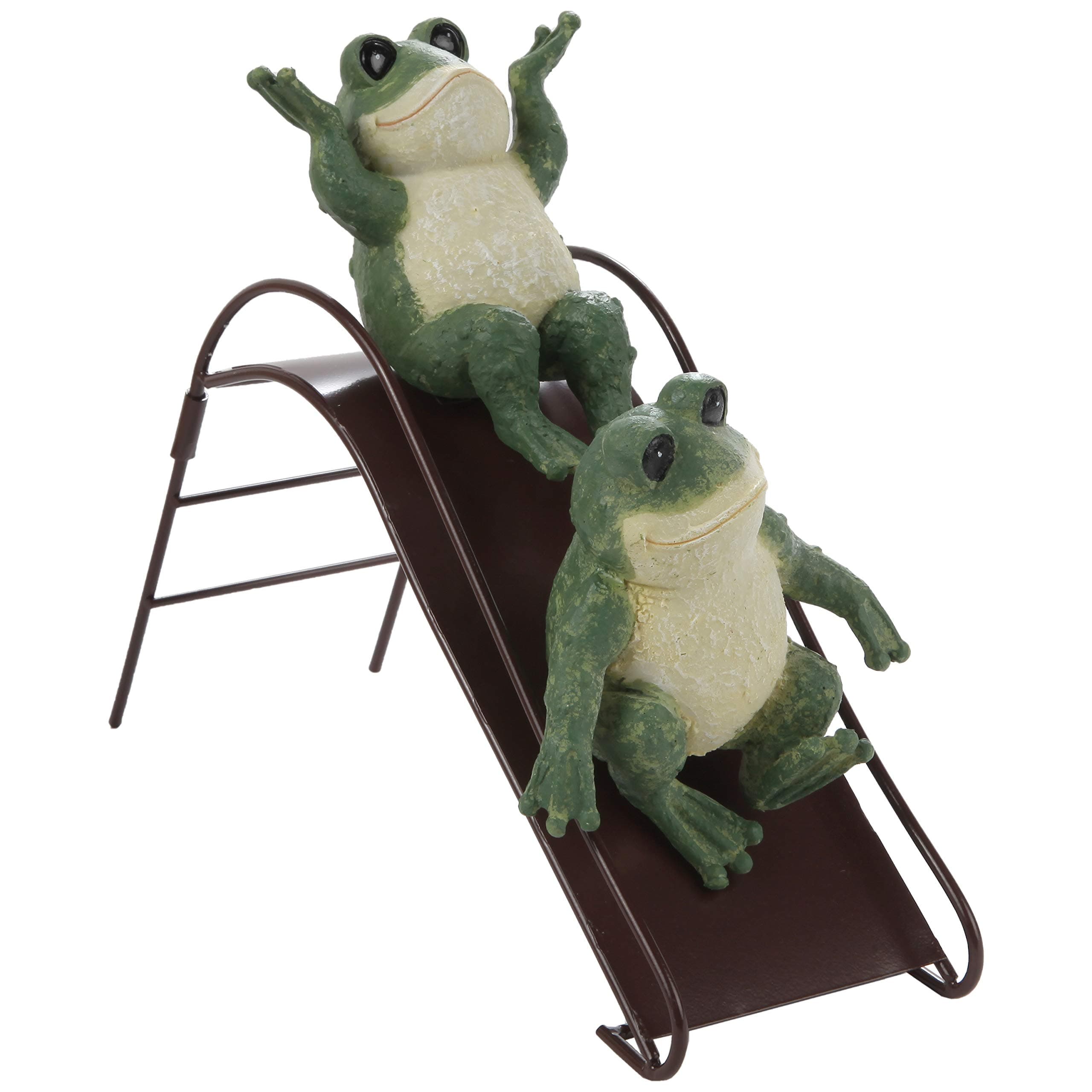 Trenton Gifts Frogs on a Slide Lawn Ornament, Yard Decoration, Outdoor Decor
