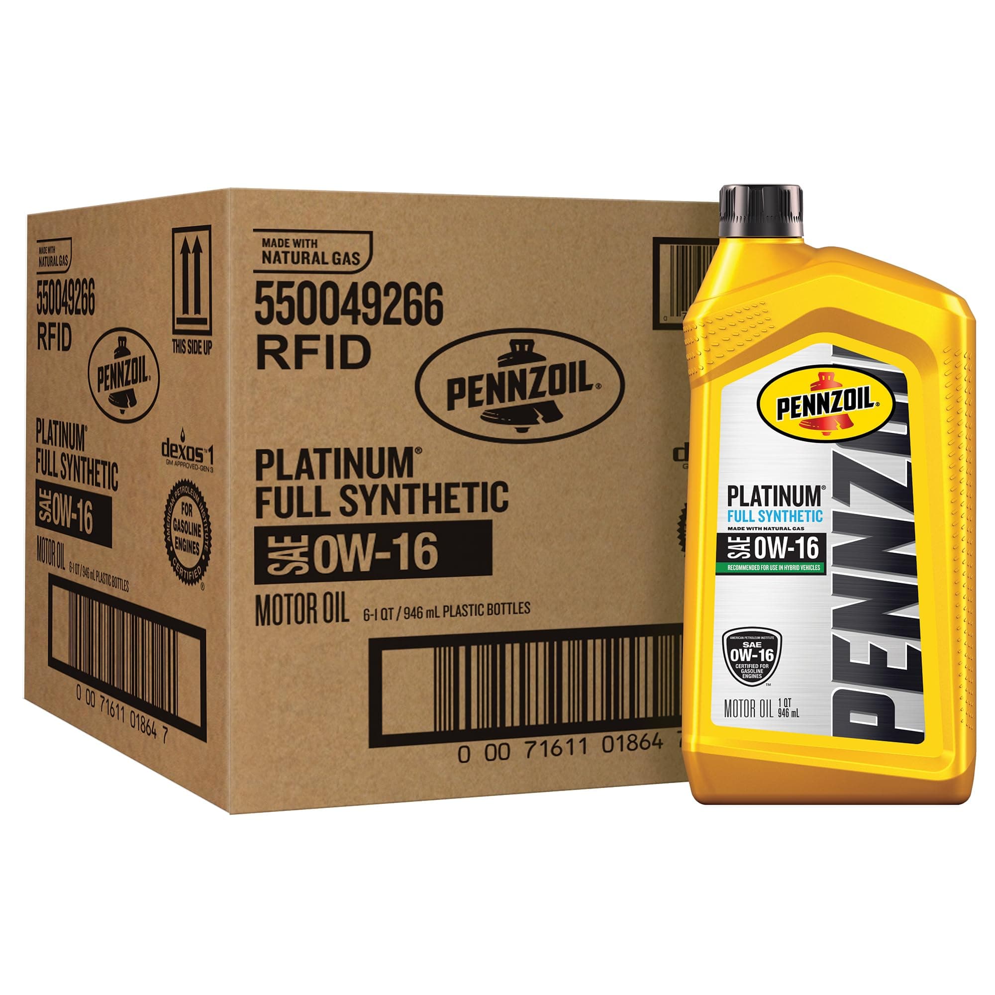 Platinum Full Synthetic 0W-16 Motor Oil (1-Quart, Case of 6)