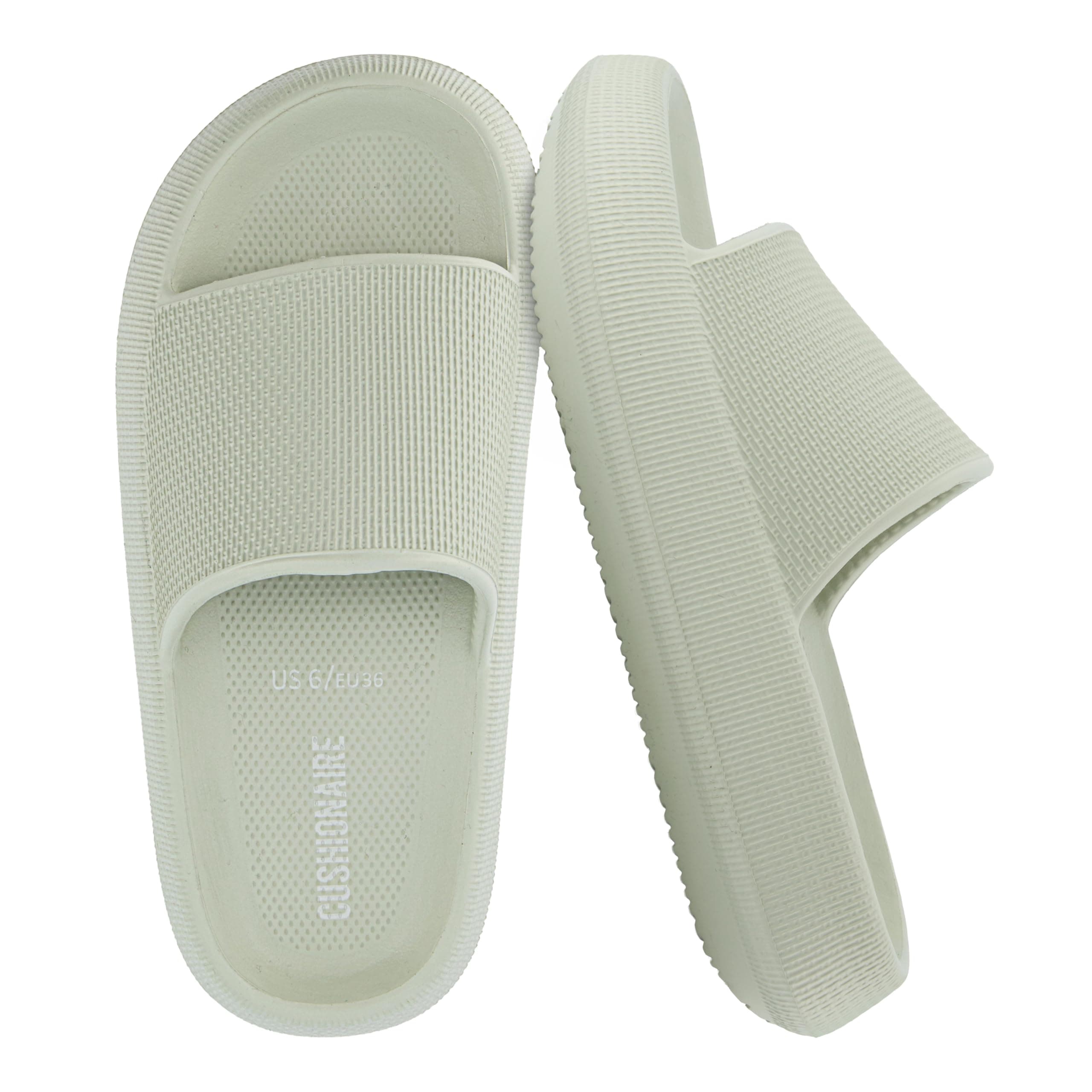 CUSHIONAIRE Women's Feather Cloud Recovery Slide Sandal + Comfort