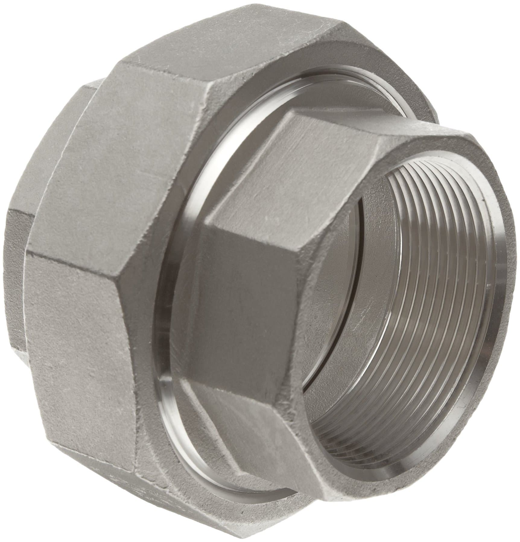 Stainless Steel 304 Cast Pipe Fitting, Union, Class 150, 1/2" NPT Female
