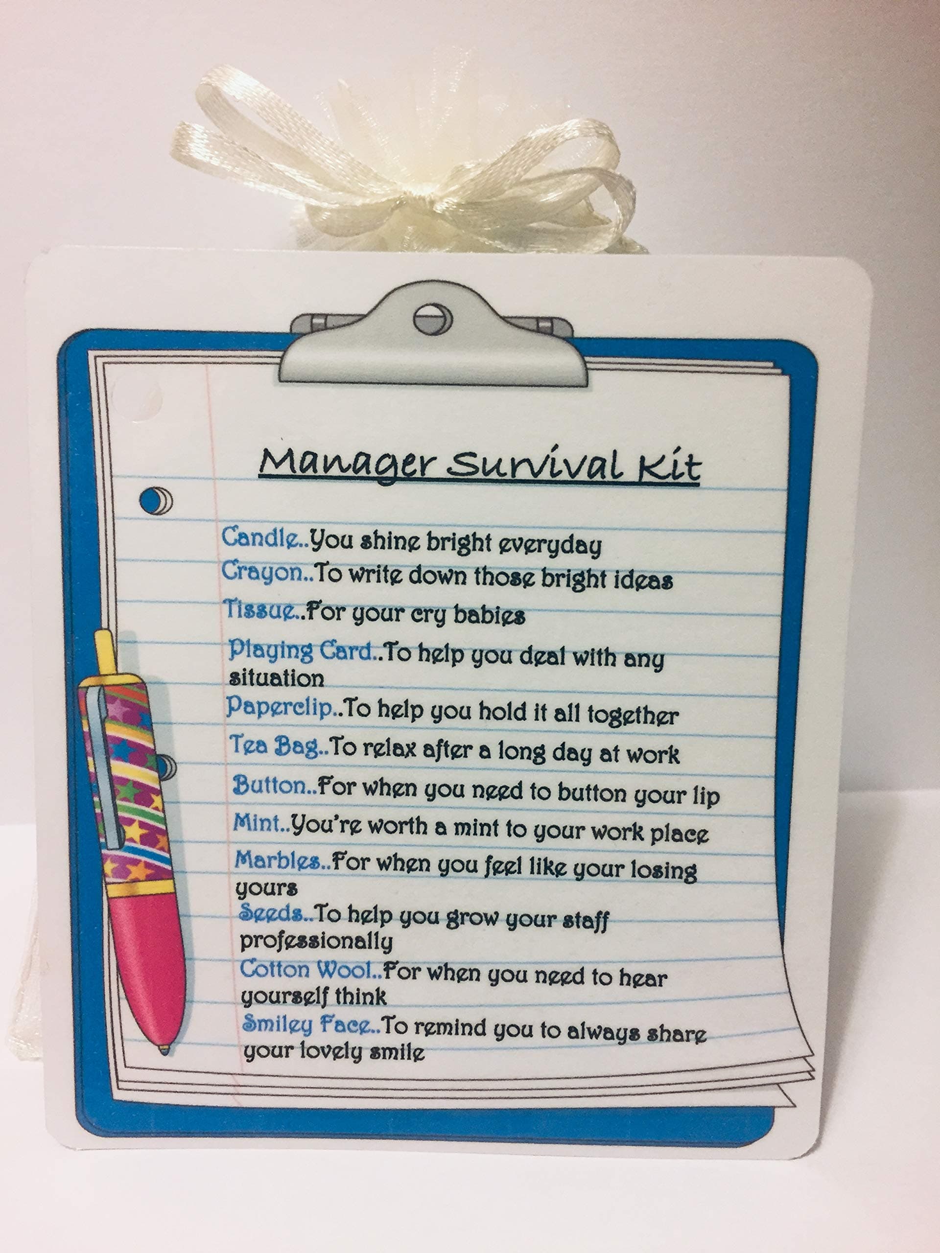 Manager Survival Kit - Boss Assistant Manager Supervisor Novelty Birthday Promotion Gifts