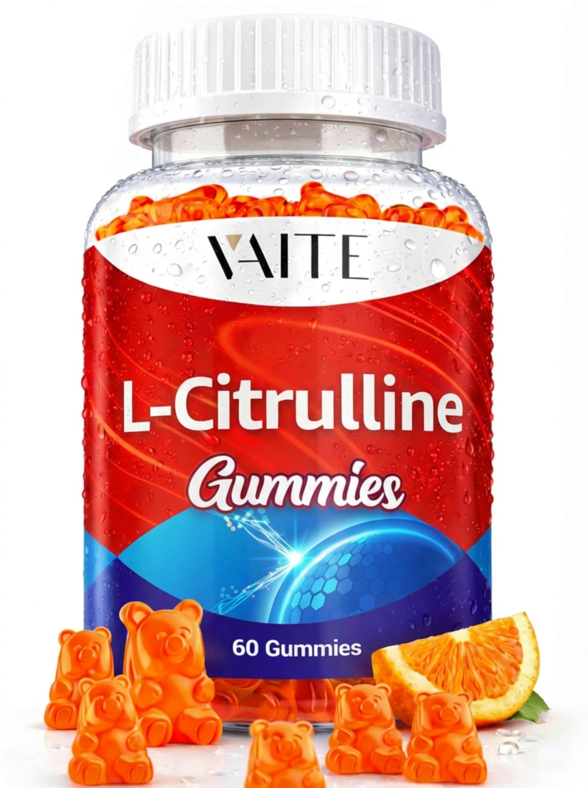 L Citrulline Gummies for Men - Powerful Vasodilator with Calcium, 1600mg per Serving, Extra Strength, Boosts Nitroxyl and Nitric Oxide Production, Supports Energy and Endurance, 60 Chewable Gummy