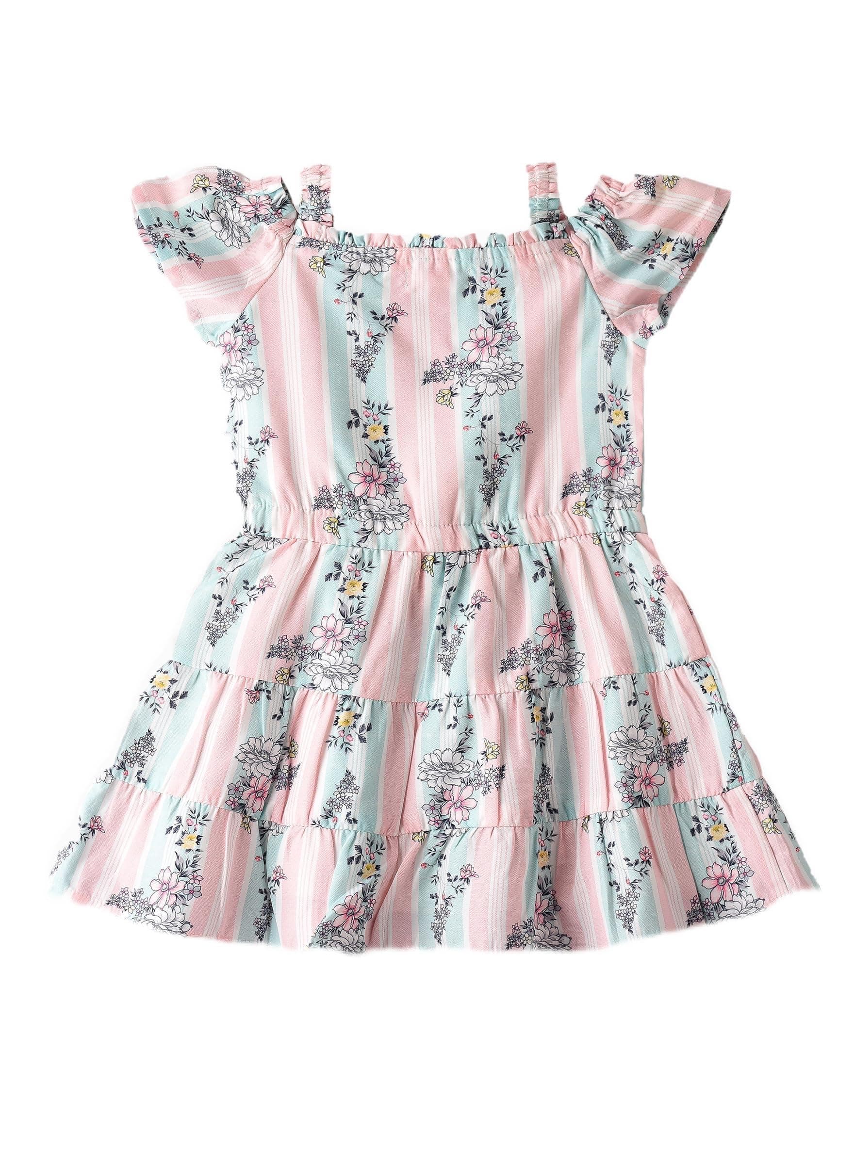 JellieneSunshine Blooms: Baby Girls' Floral Dress Comfort & Style For Every Adventure 6-9 Months Multicolour 0736692223204