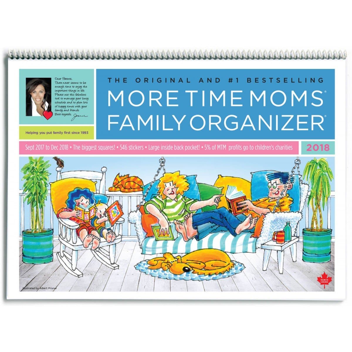 More Time Moms - 2018 Family Organizer Wall Calendar - September 2017 to December 2018