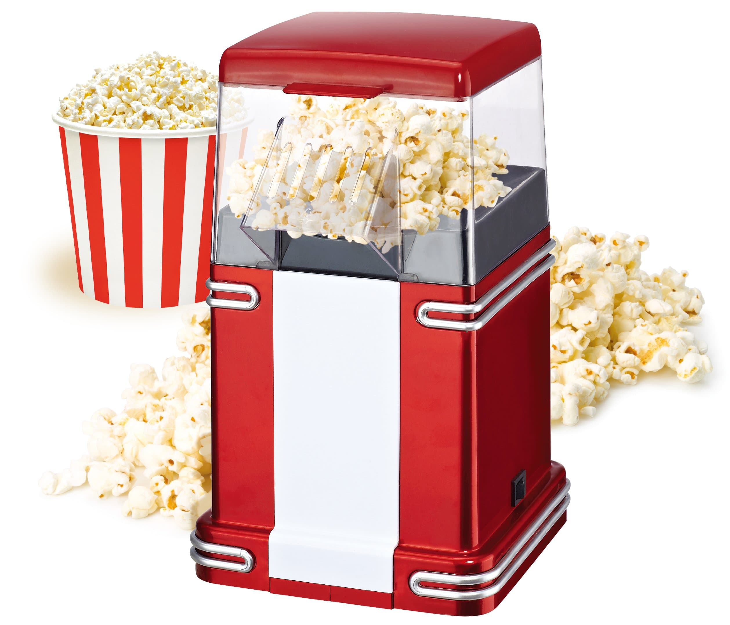 mini chef electric tandoor Classic Style Popcorn Maker Jumbo Size for Large Quantity (Red)