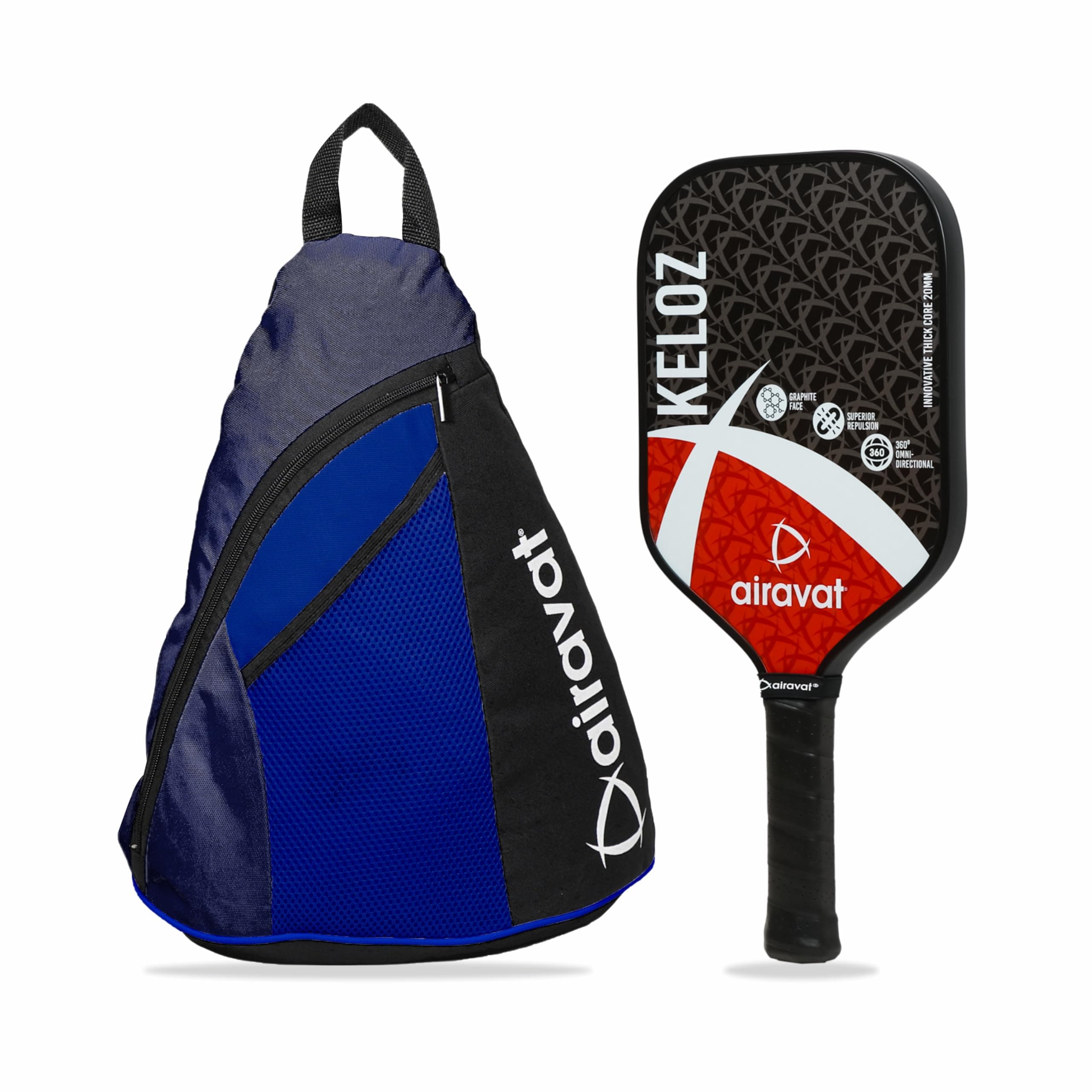 Airavat KELOZ 7402 20MM Professional Pickleball Paddle, Carbon Fibre, Lightweight, Comfort Cushion Grip, Max Spin & Control, Pickleball Paddle with Bag (Black Color). USAPA Standard