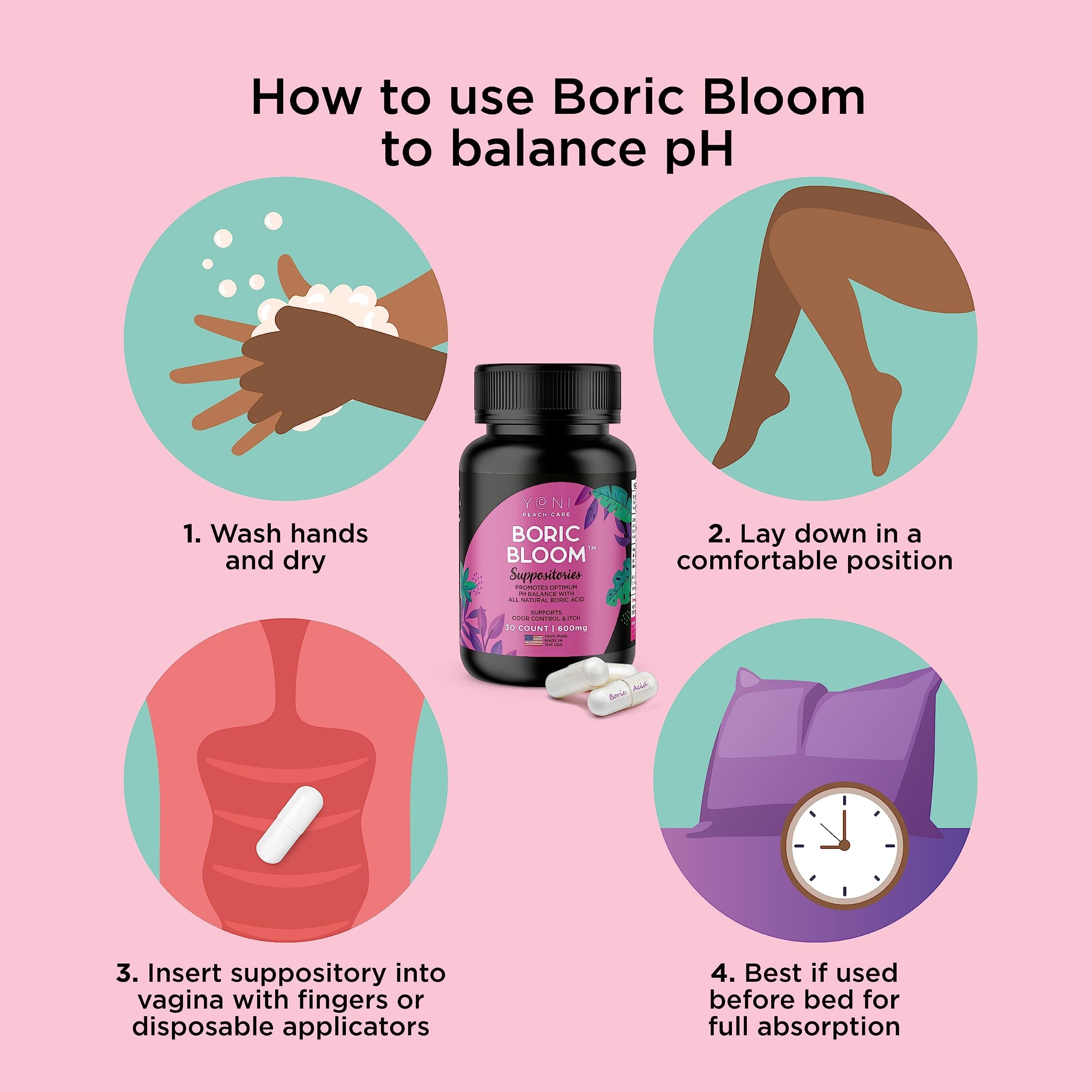 Boric Acid Suppositories - 30 count