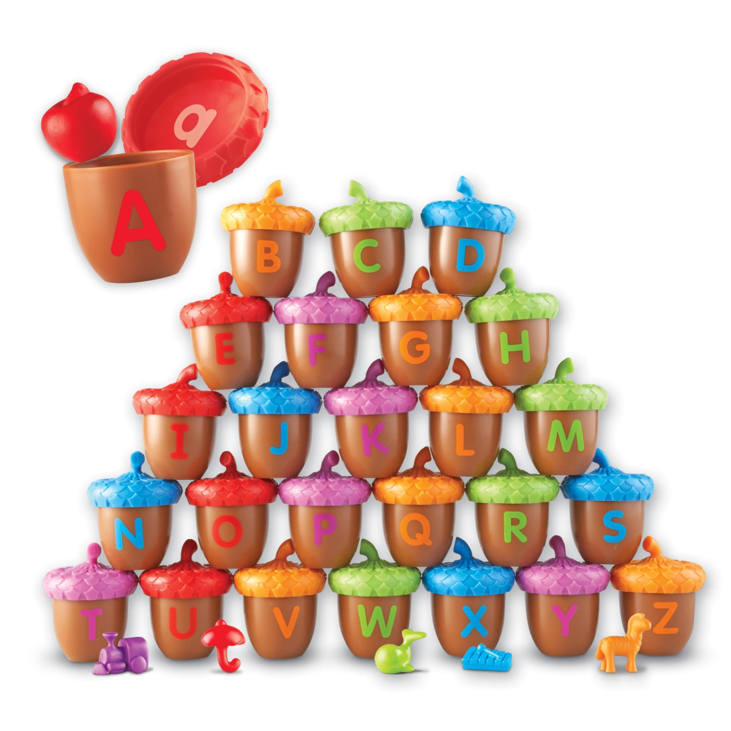 Alphabet Acorns Activity Set - ABC Puzzle, Preschool Learning Activities, Speech Therapy Materials, Manipulatives for Preschoolers, Fine Motor Skills