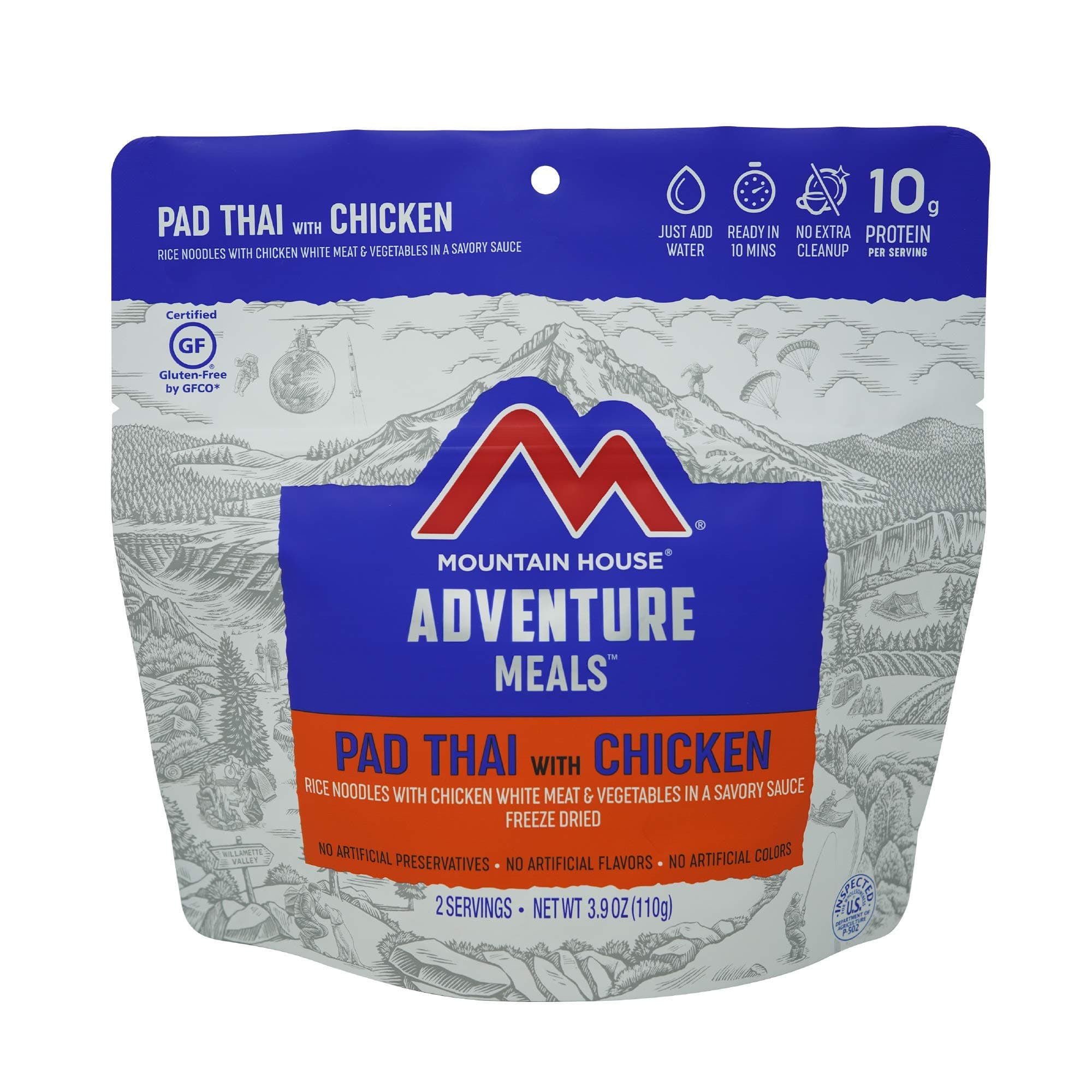 Mountain House Pad Thai with Chicken | Freeze Dried Backpacking & Camping Food | Survival & Emergency Food | Gluten-Free